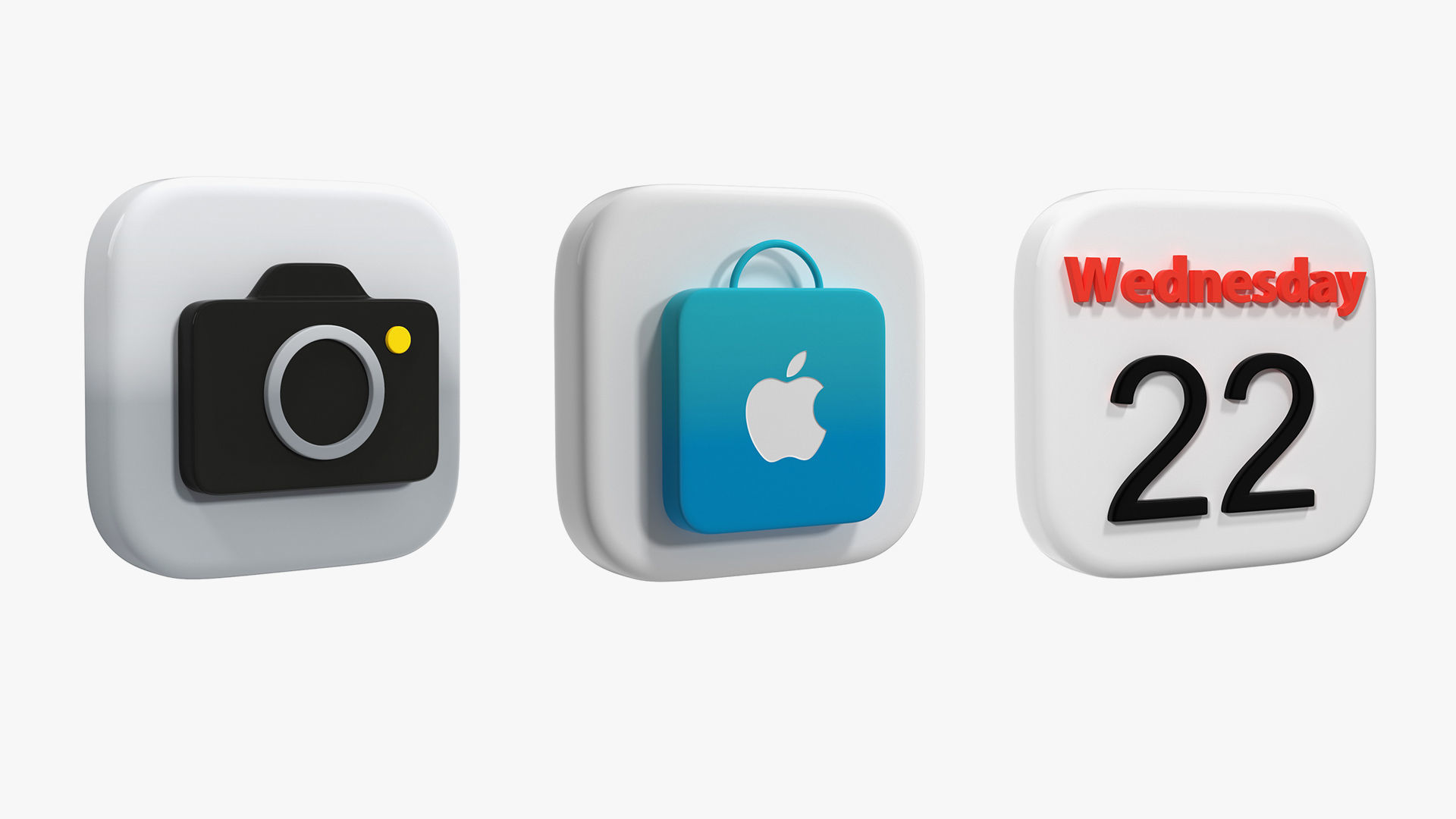 iPhone iOS Icons Collection 3D Model Pack