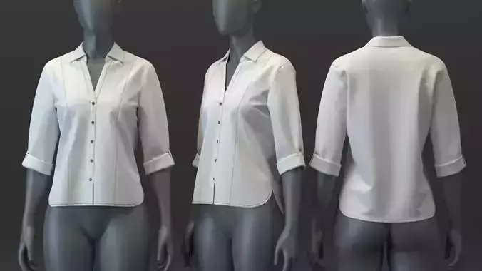 Rolled Sleeve Linen Shirt