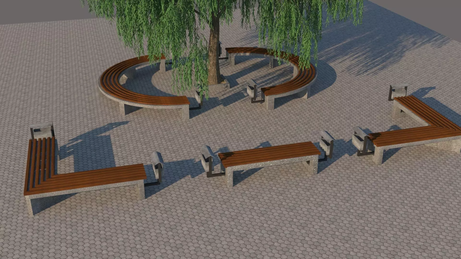 park furniture 3D model_0