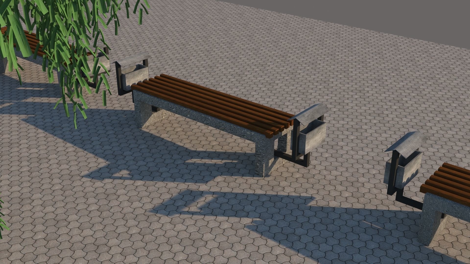park furniture 3D model_3