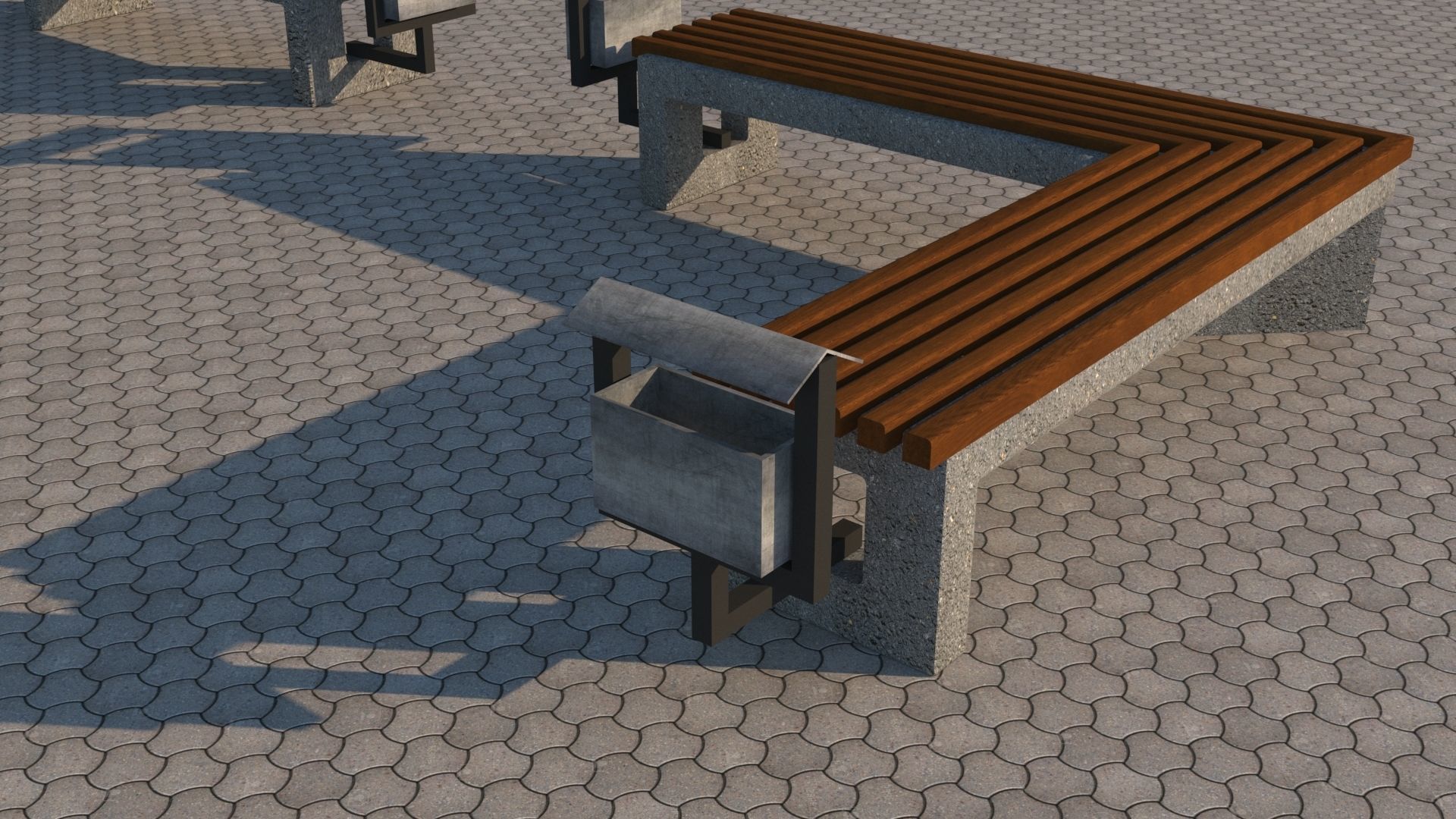 park furniture 3D model_2