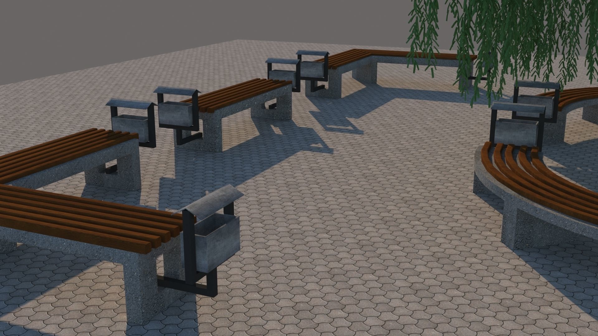 park furniture 3D model_6