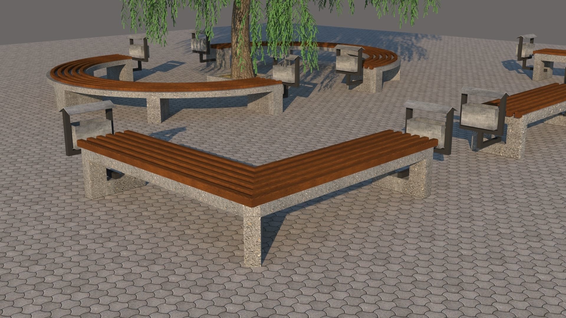 park furniture 3D model_1
