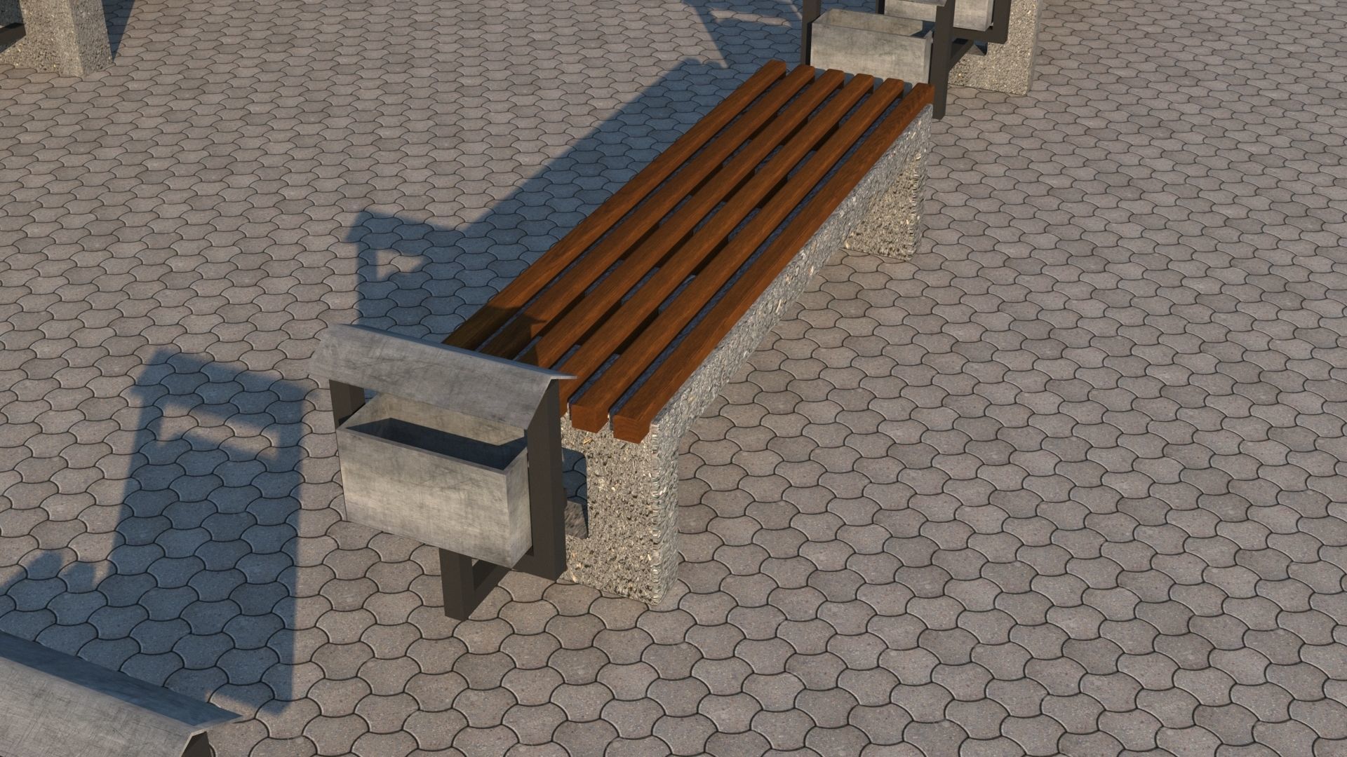 park furniture 3D model_4