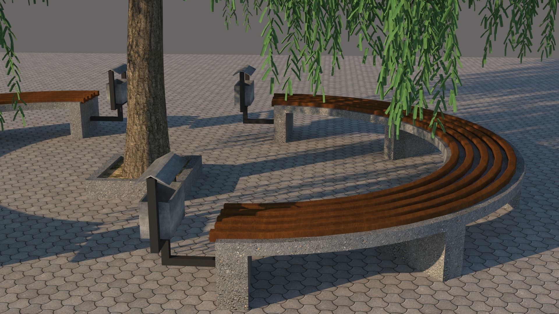 park furniture 3D model_5