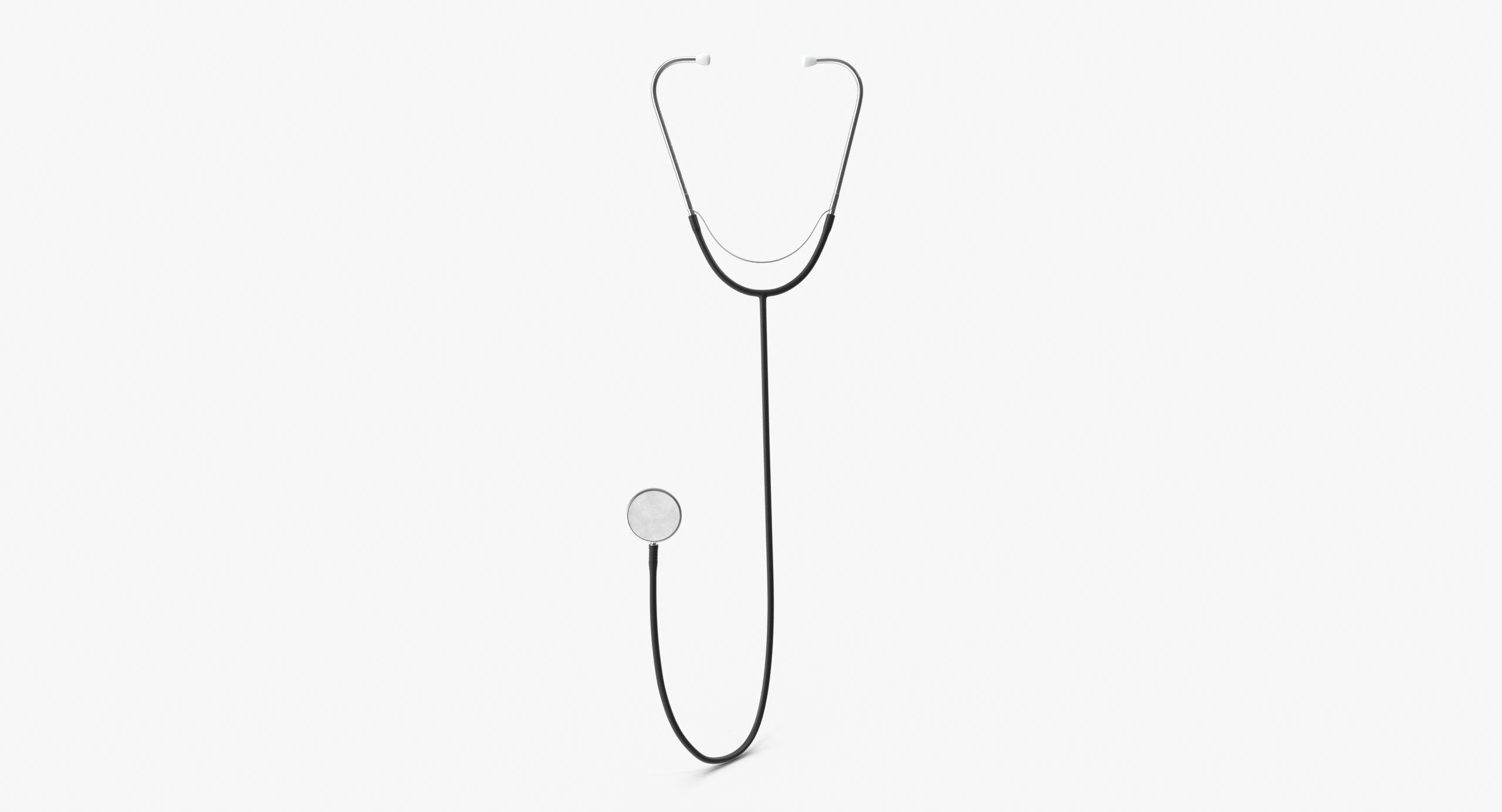 Stethoscope 3 Black Low-poly 3D model_6