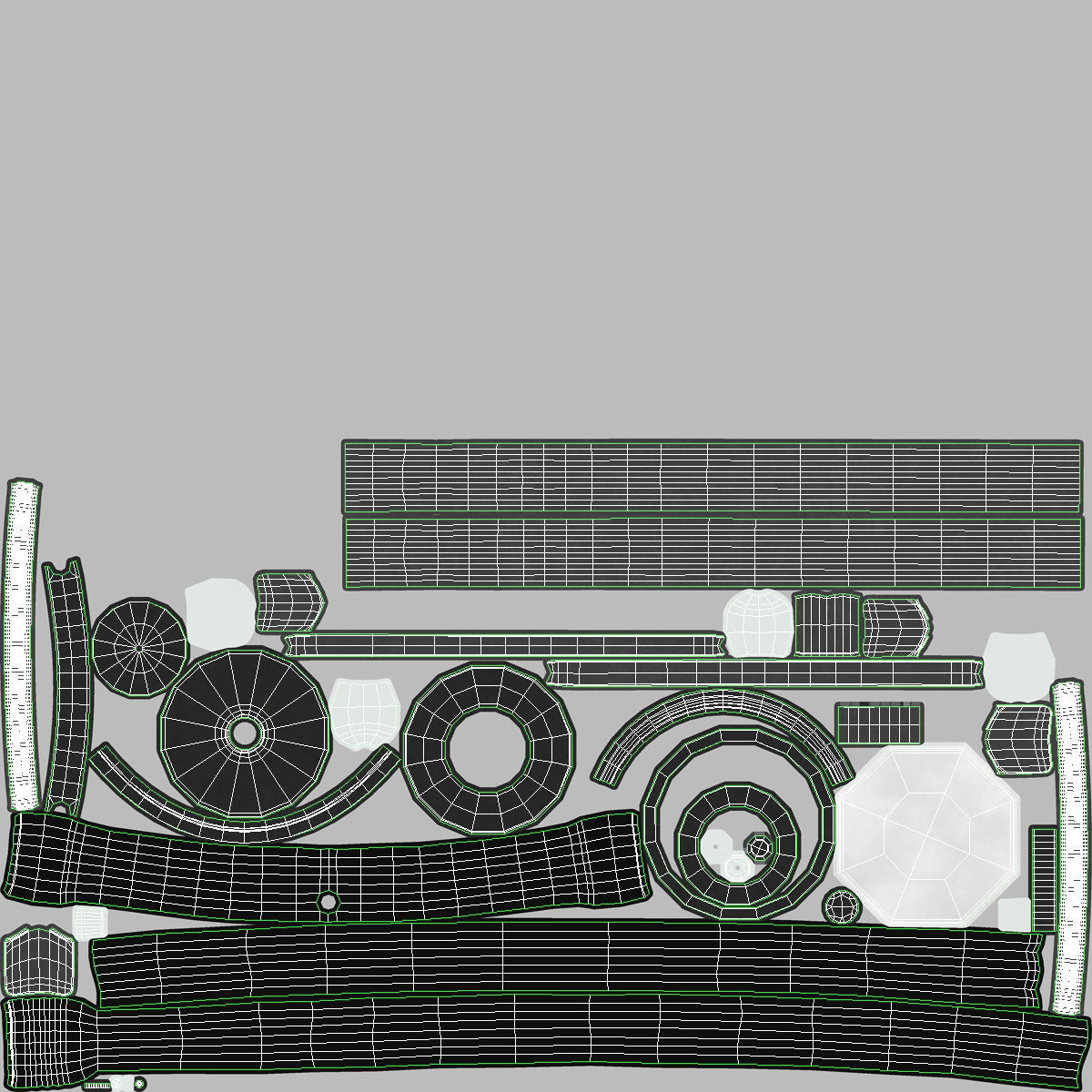 Stethoscope 3 Black Low-poly 3D model_28