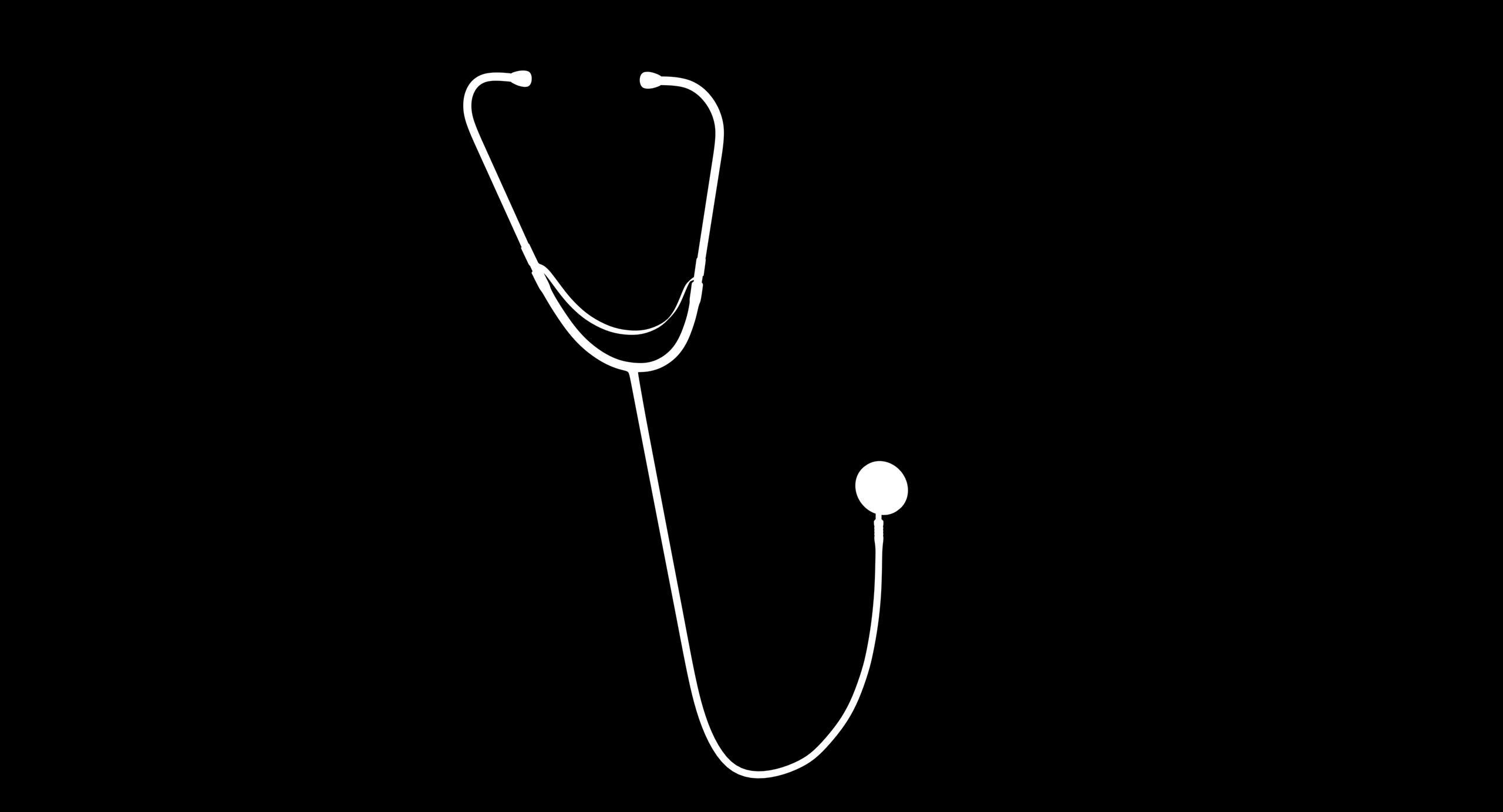 Stethoscope 3 Black Low-poly 3D model_4