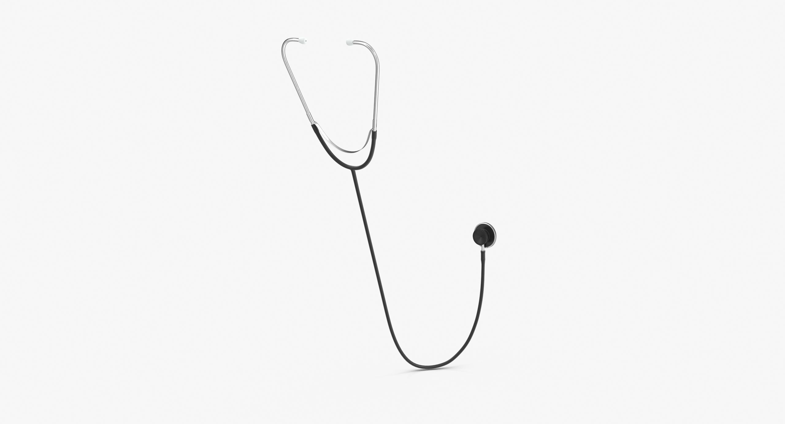 Stethoscope 3 Black Low-poly 3D model_10