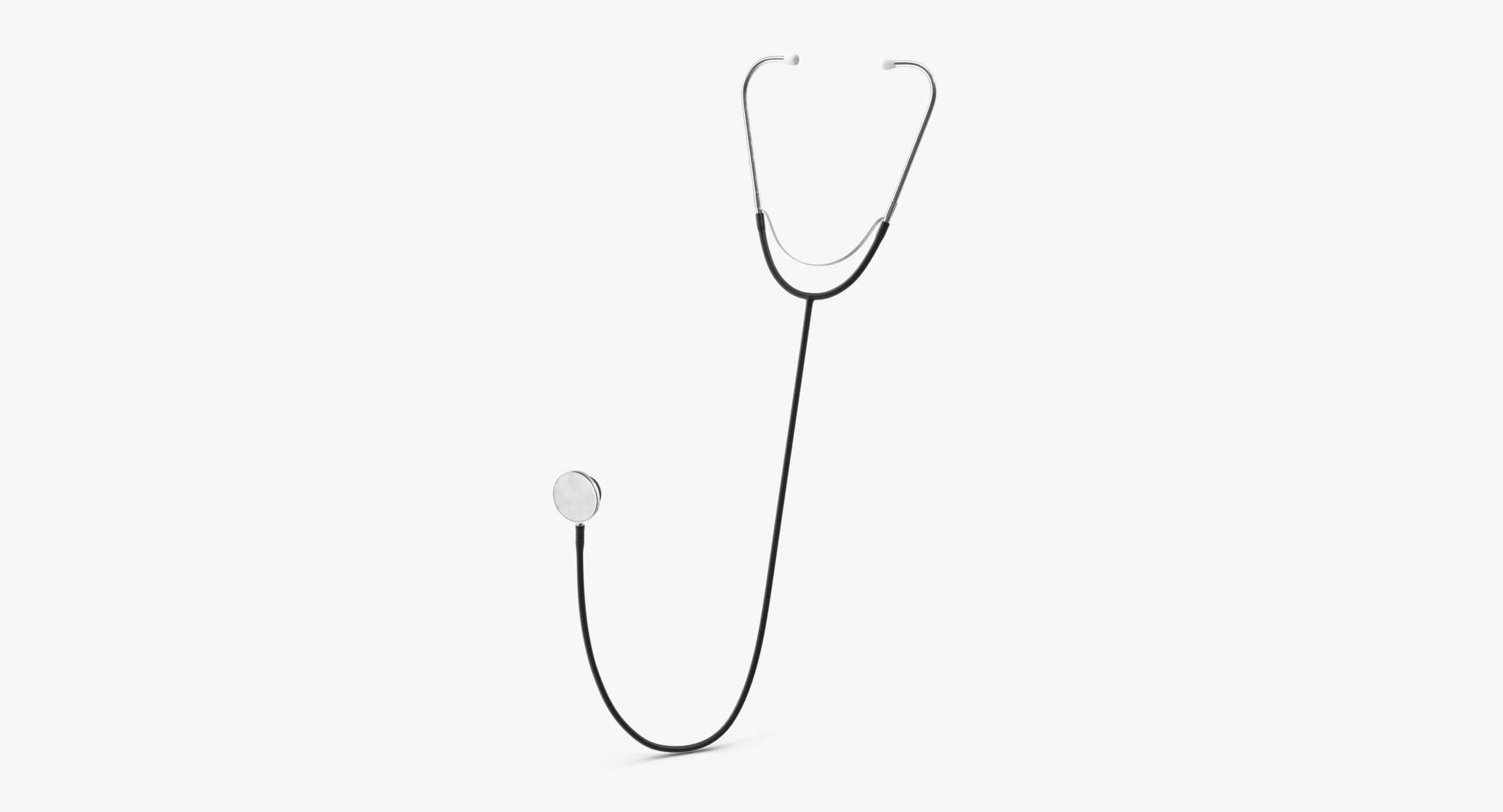 Stethoscope 3 Black Low-poly 3D model_5