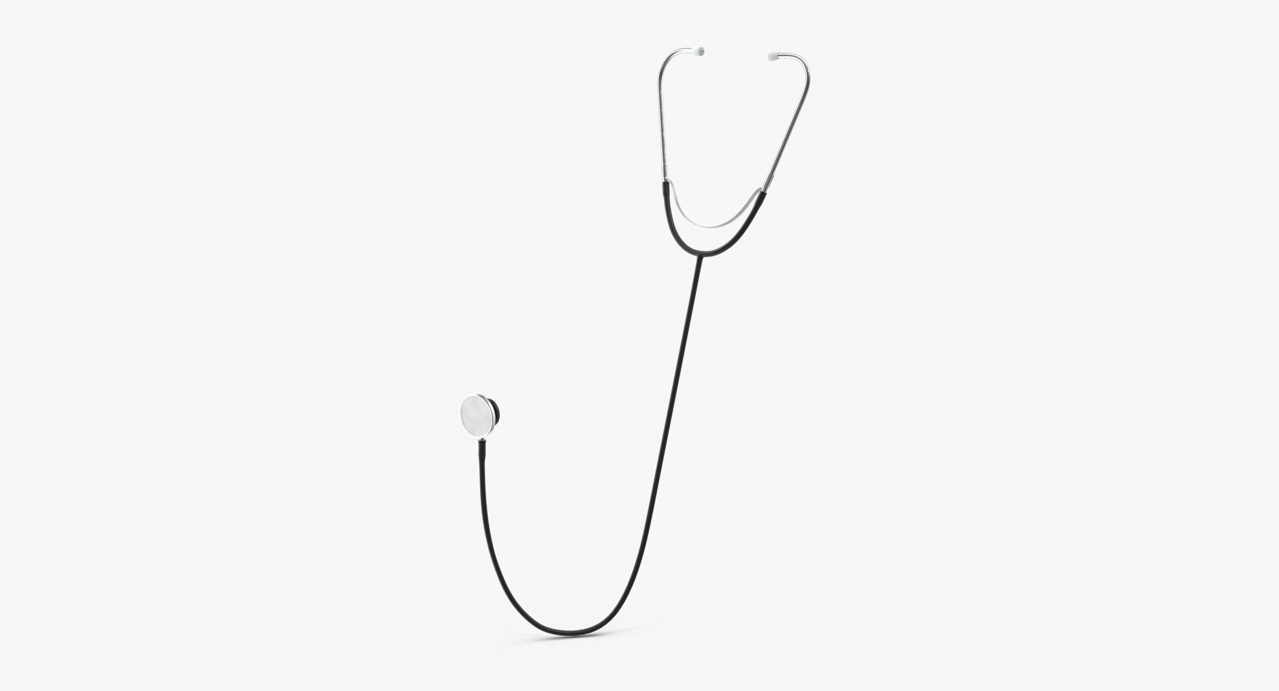 Stethoscope 3 Black Low-poly 3D model_15