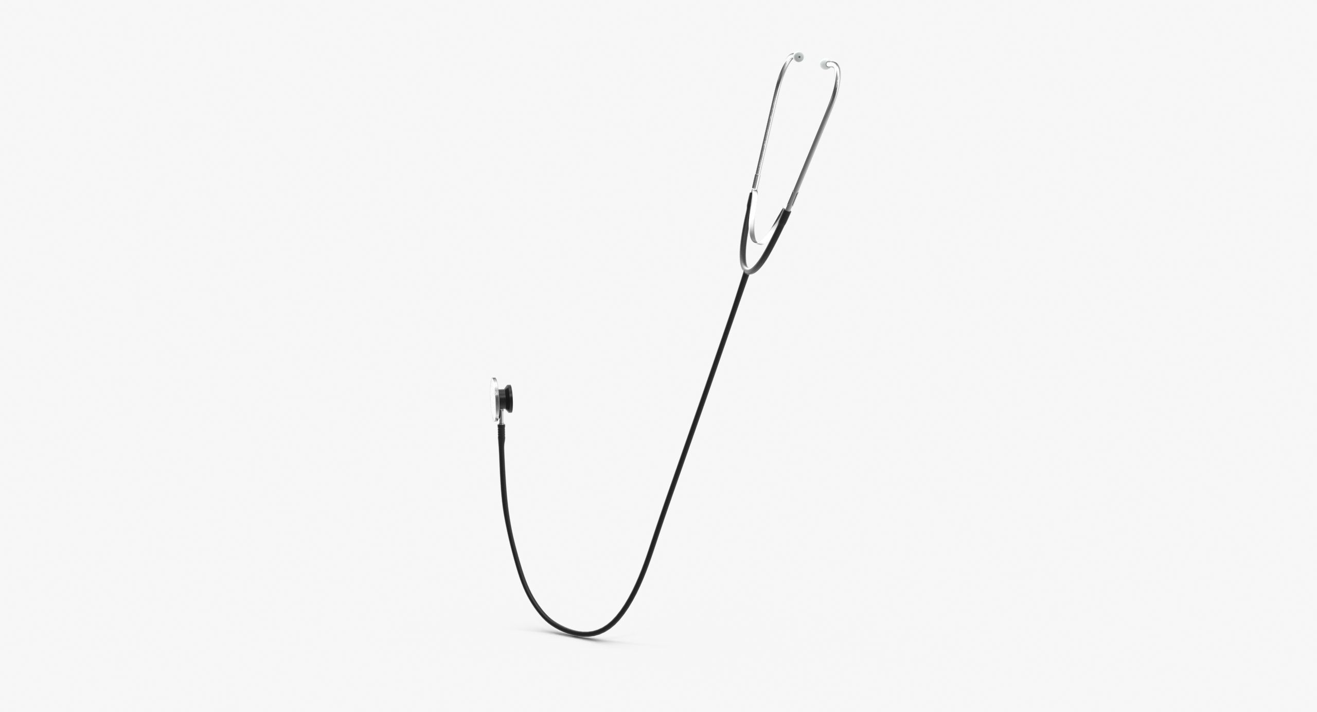 Stethoscope 3 Black Low-poly 3D model_14