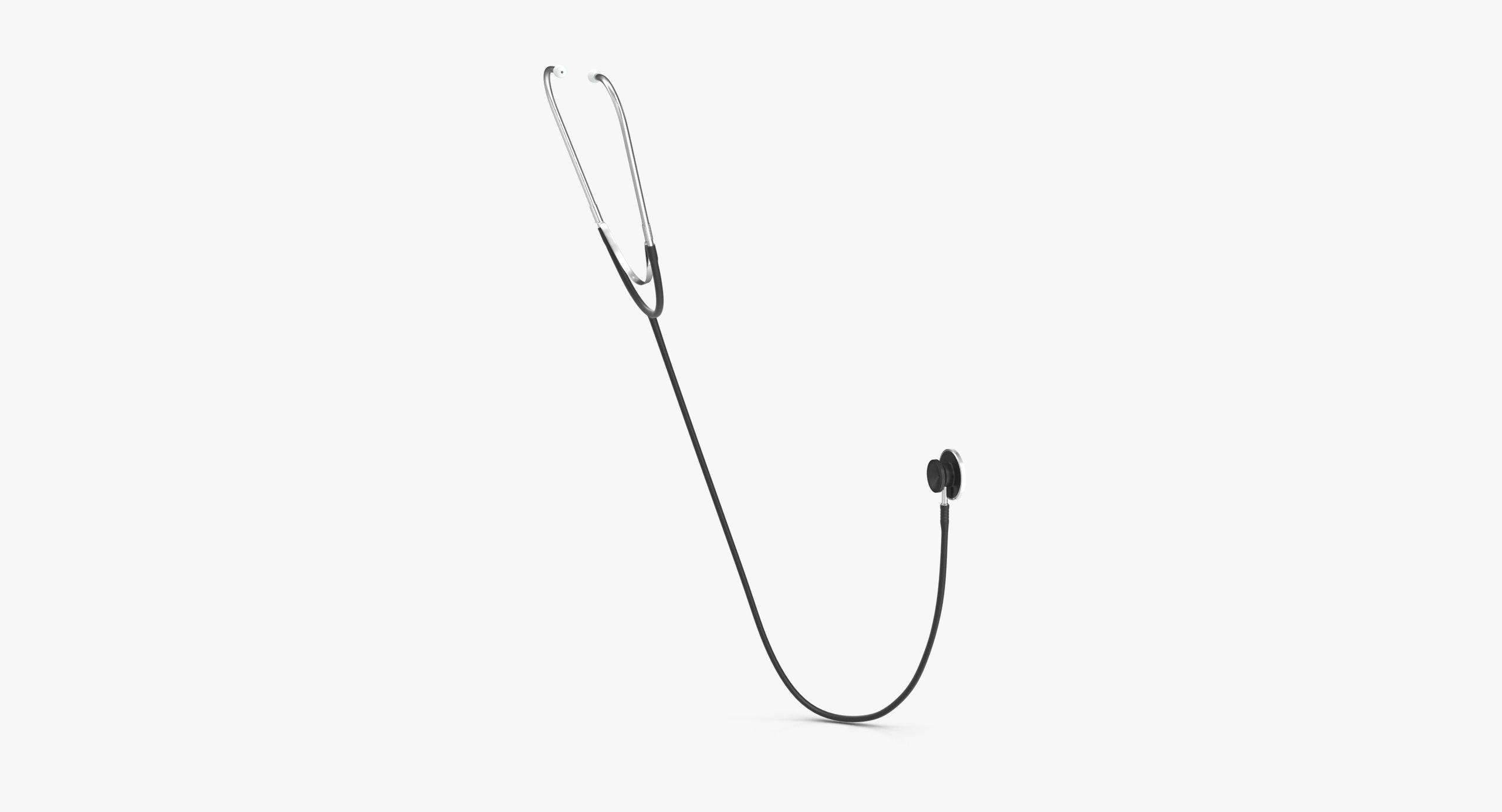 Stethoscope 3 Black Low-poly 3D model_9