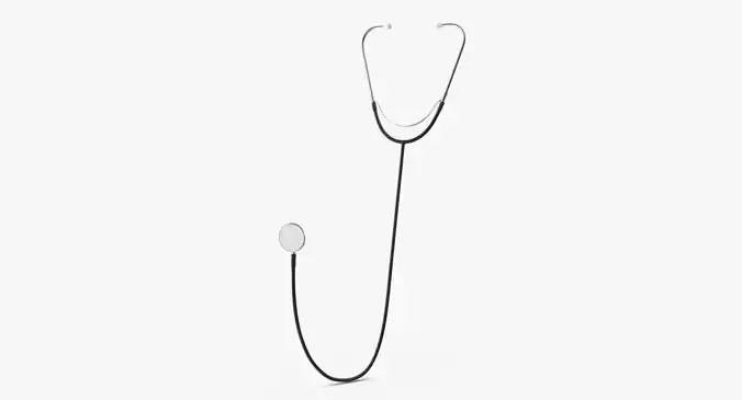 Stethoscope 3 Black Low-poly 3D model