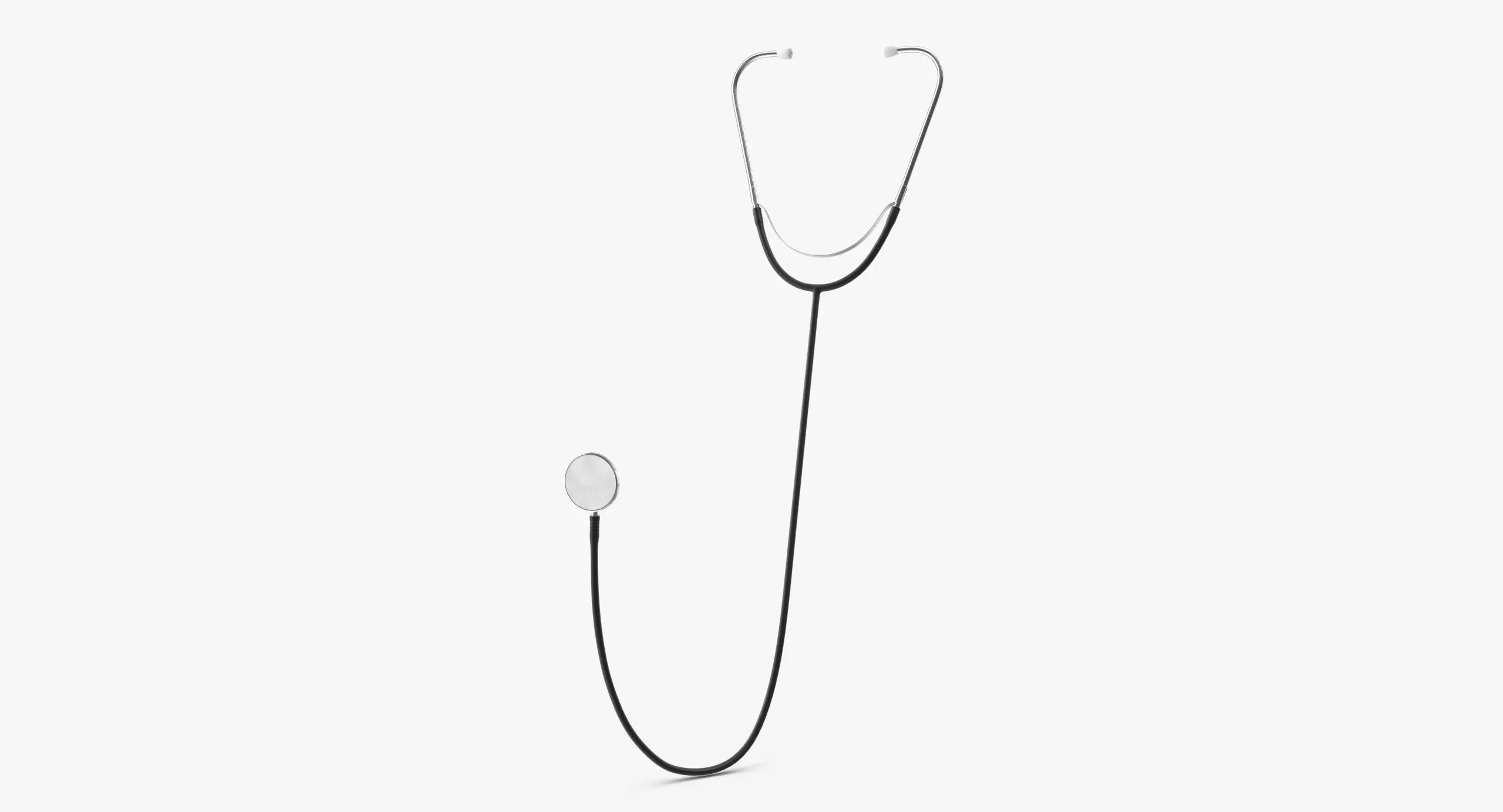 Stethoscope 3 Black Low-poly 3D model_0