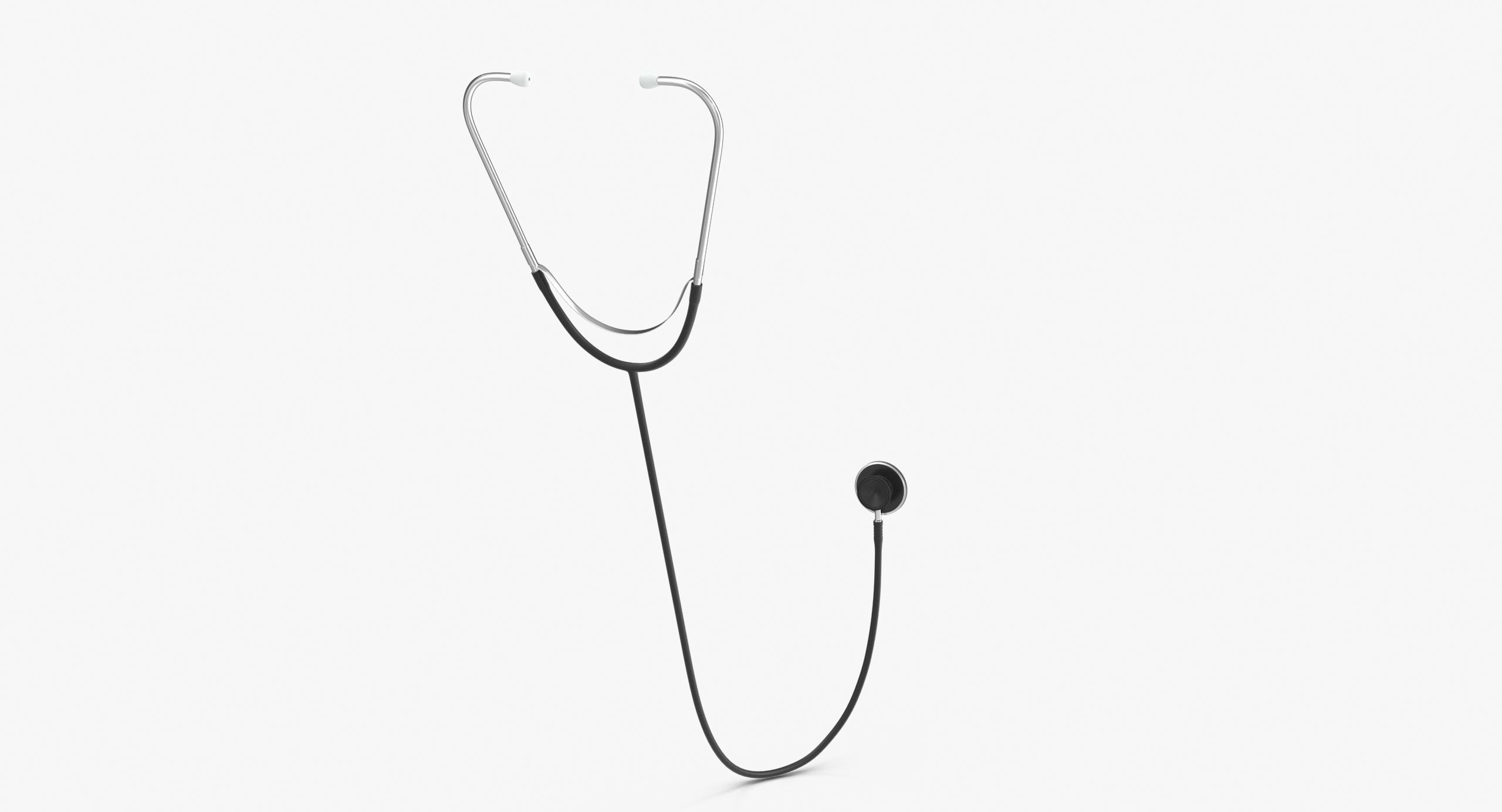 Stethoscope 3 Black Low-poly 3D model_3