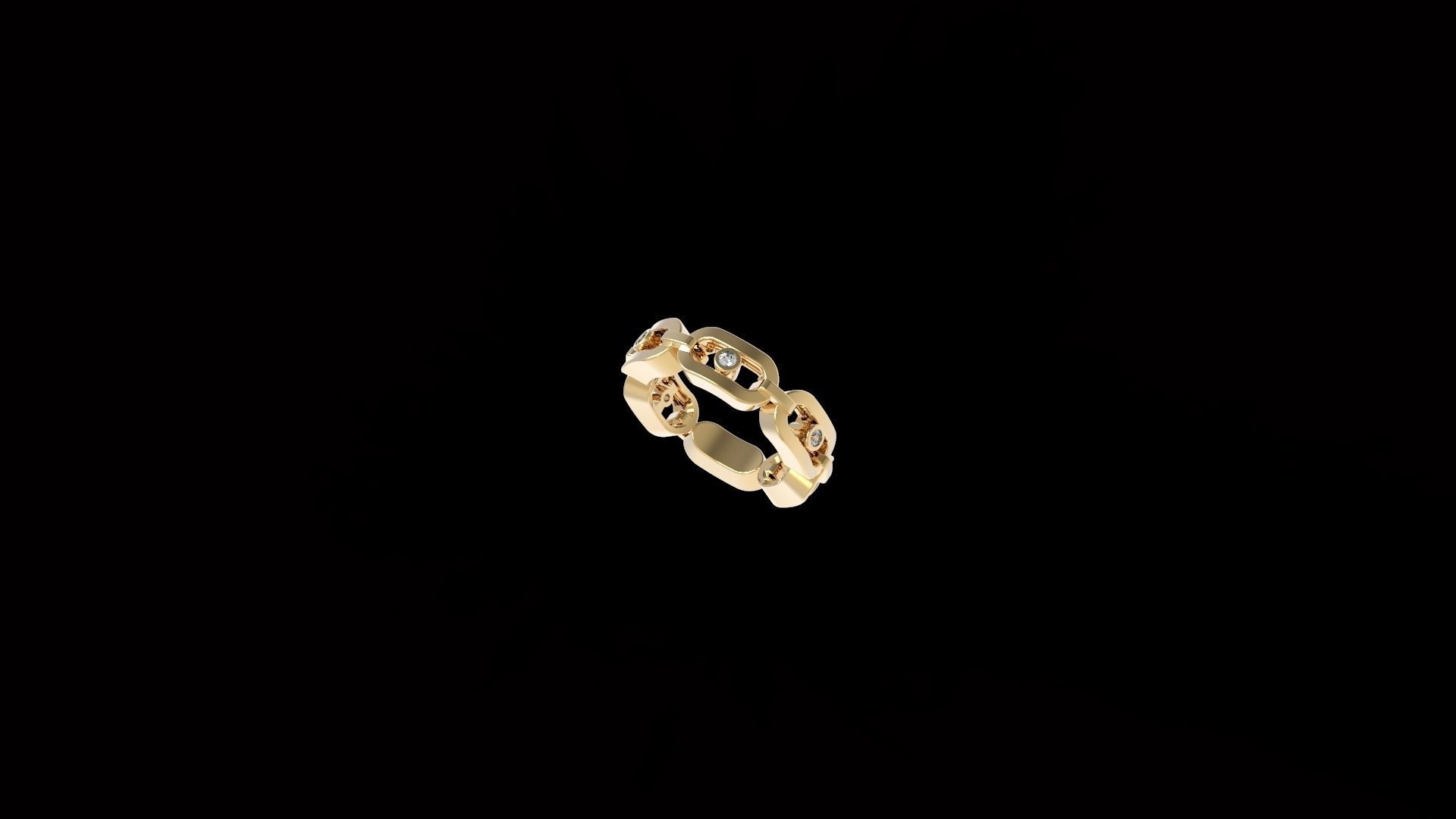 Ring with Moving Diamonds 16 1mm 3D print model_7