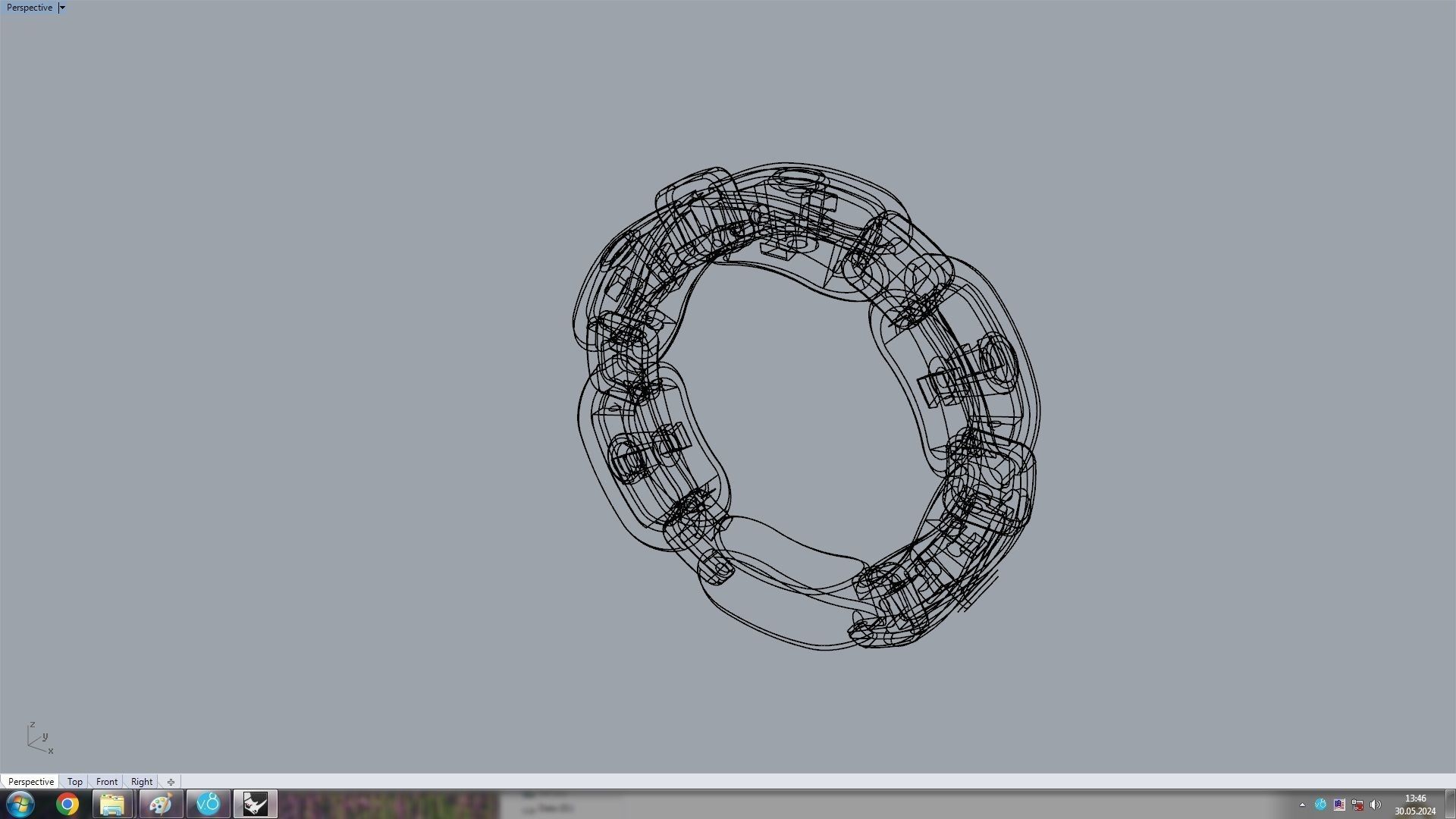 Ring with Moving Diamonds 16 1mm 3D print model_9