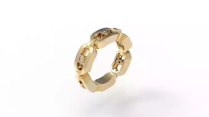Ring with Moving Diamonds 16 1mm