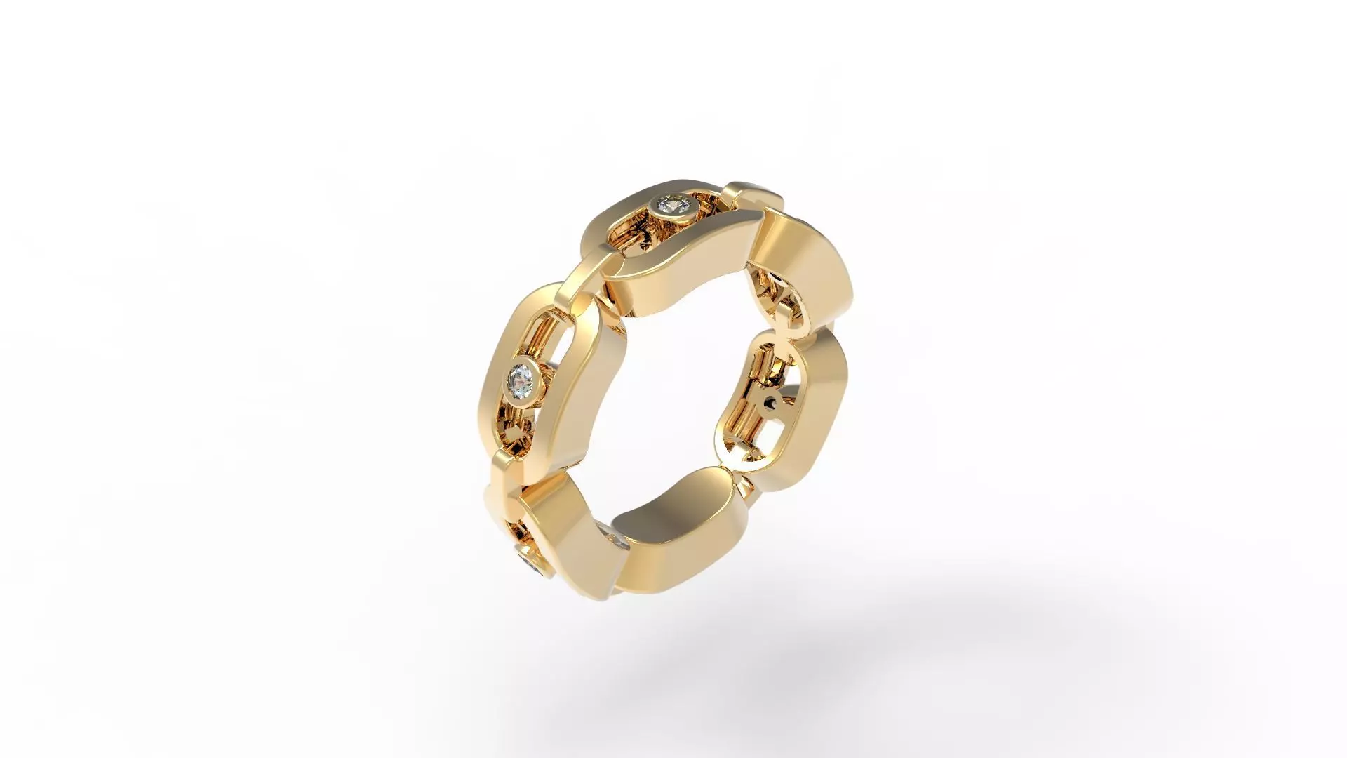 Ring with Moving Diamonds 16 1mm 3D print model_0