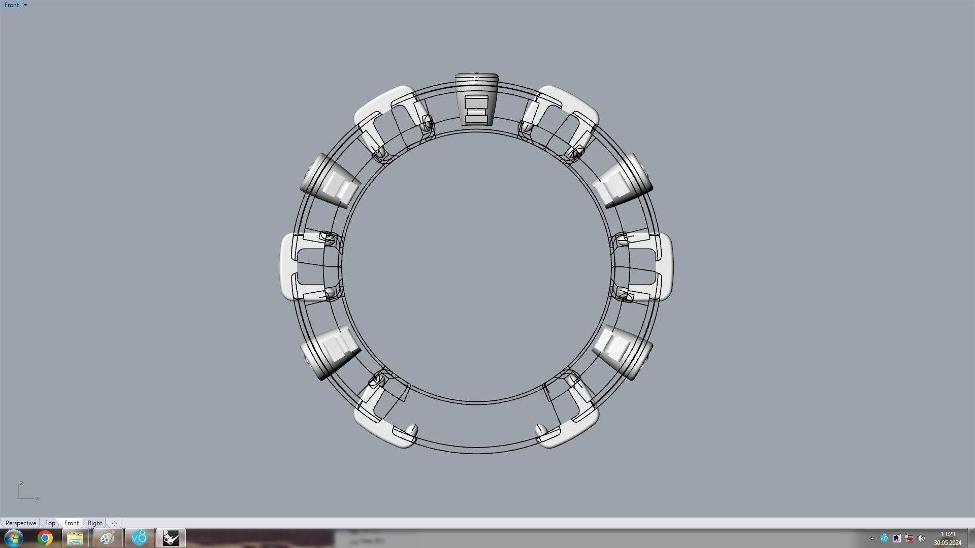 Ring with Moving Diamonds 16 1mm 3D print model_11