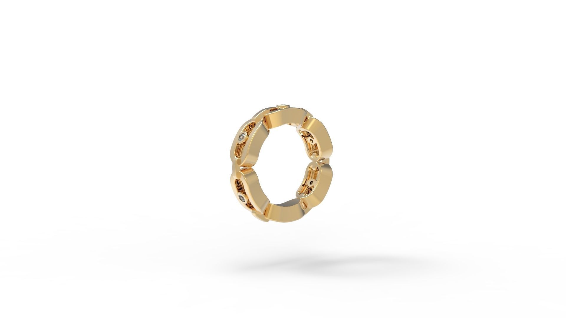 Ring with Moving Diamonds 16 1mm 3D print model_3