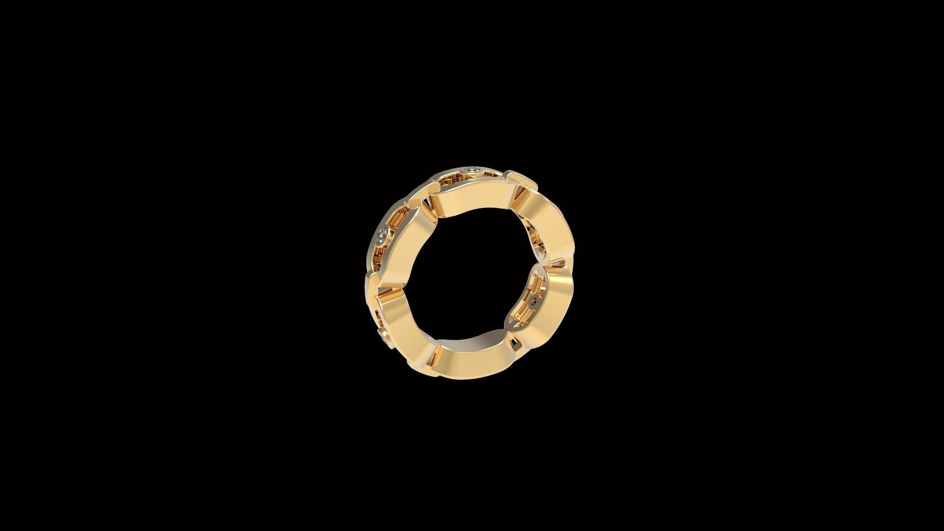 Ring with Moving Diamonds 16 1mm 3D print model_6