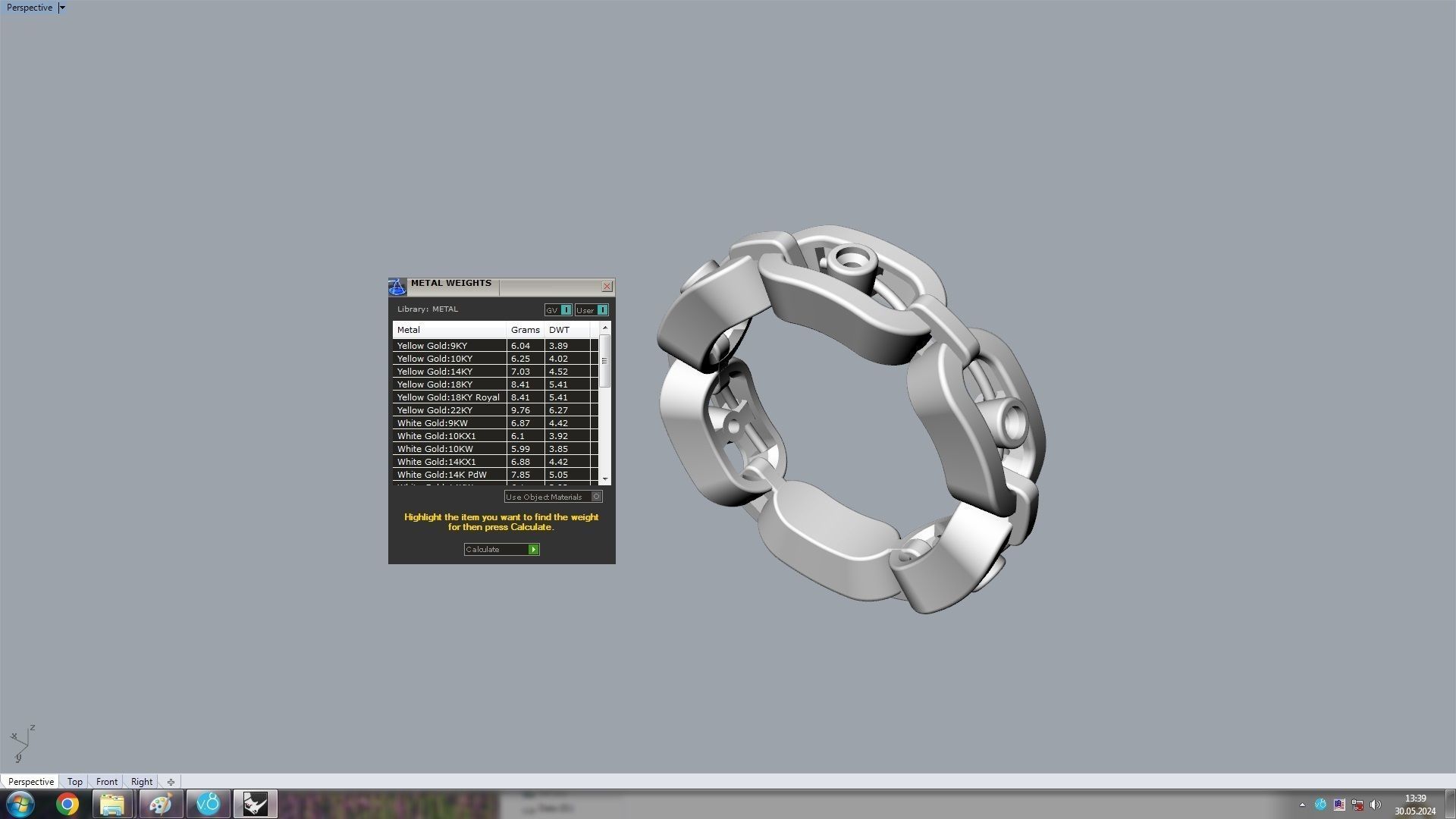 Ring with Moving Diamonds 16 1mm 3D print model_13