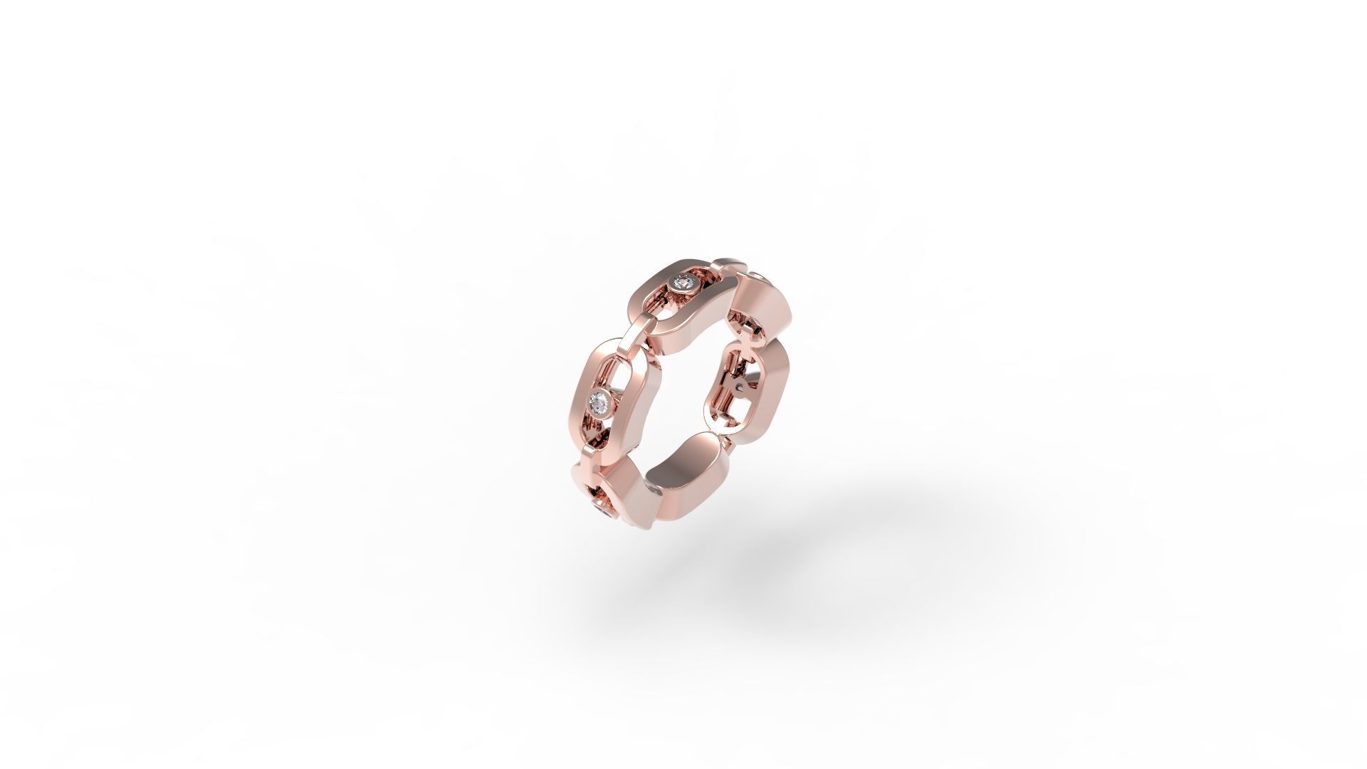 Ring with Moving Diamonds 16 1mm 3D print model_5