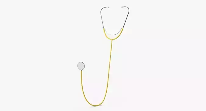 Stethoscope 3 Yellow Low-poly 3D model