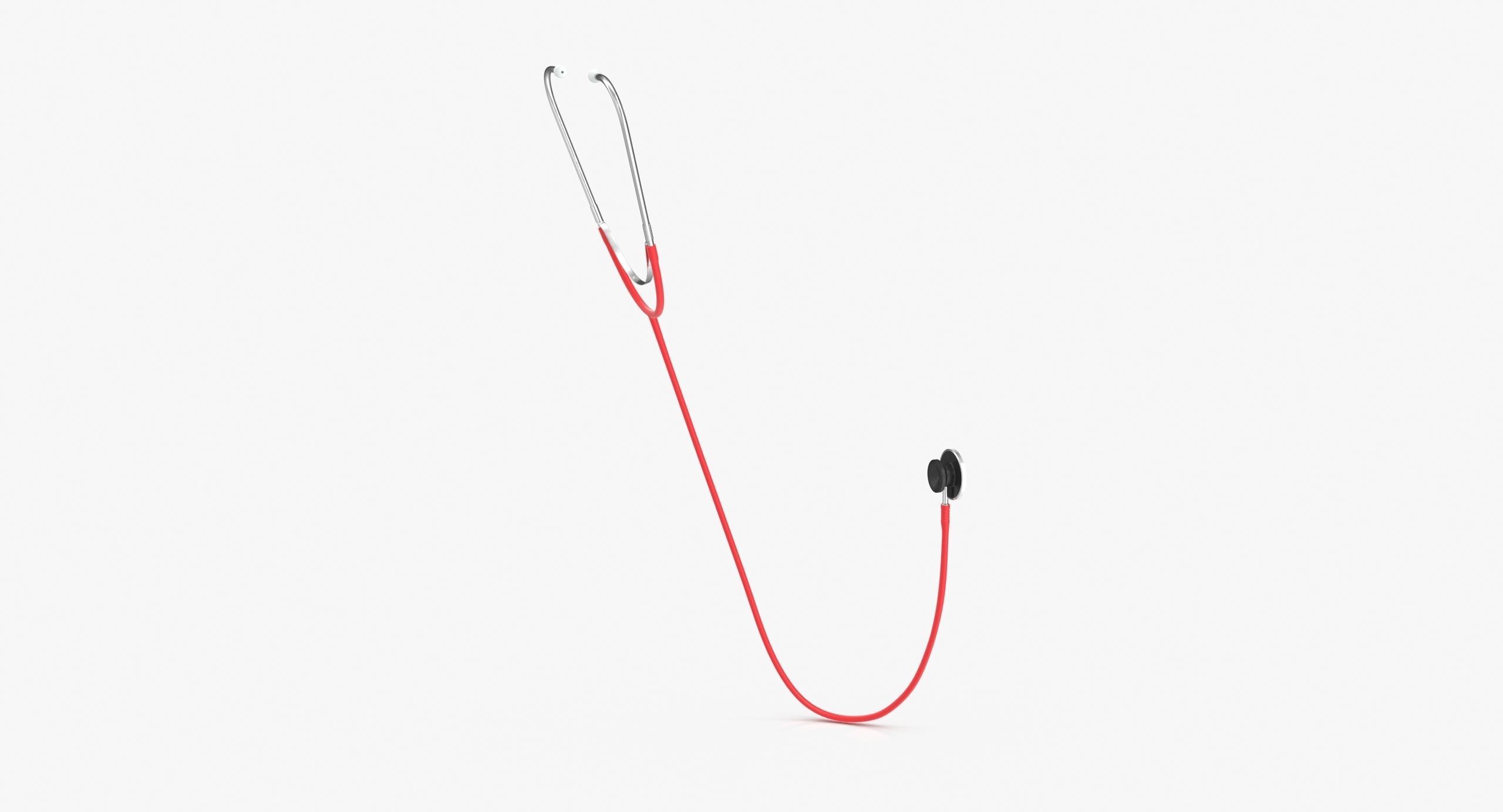 Stethoscope 3 Red Low-poly 3D model_8