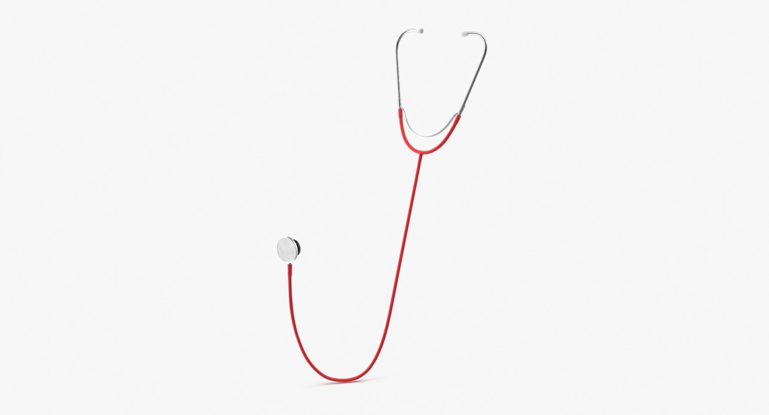Stethoscope 3 Red Low-poly 3D model_14