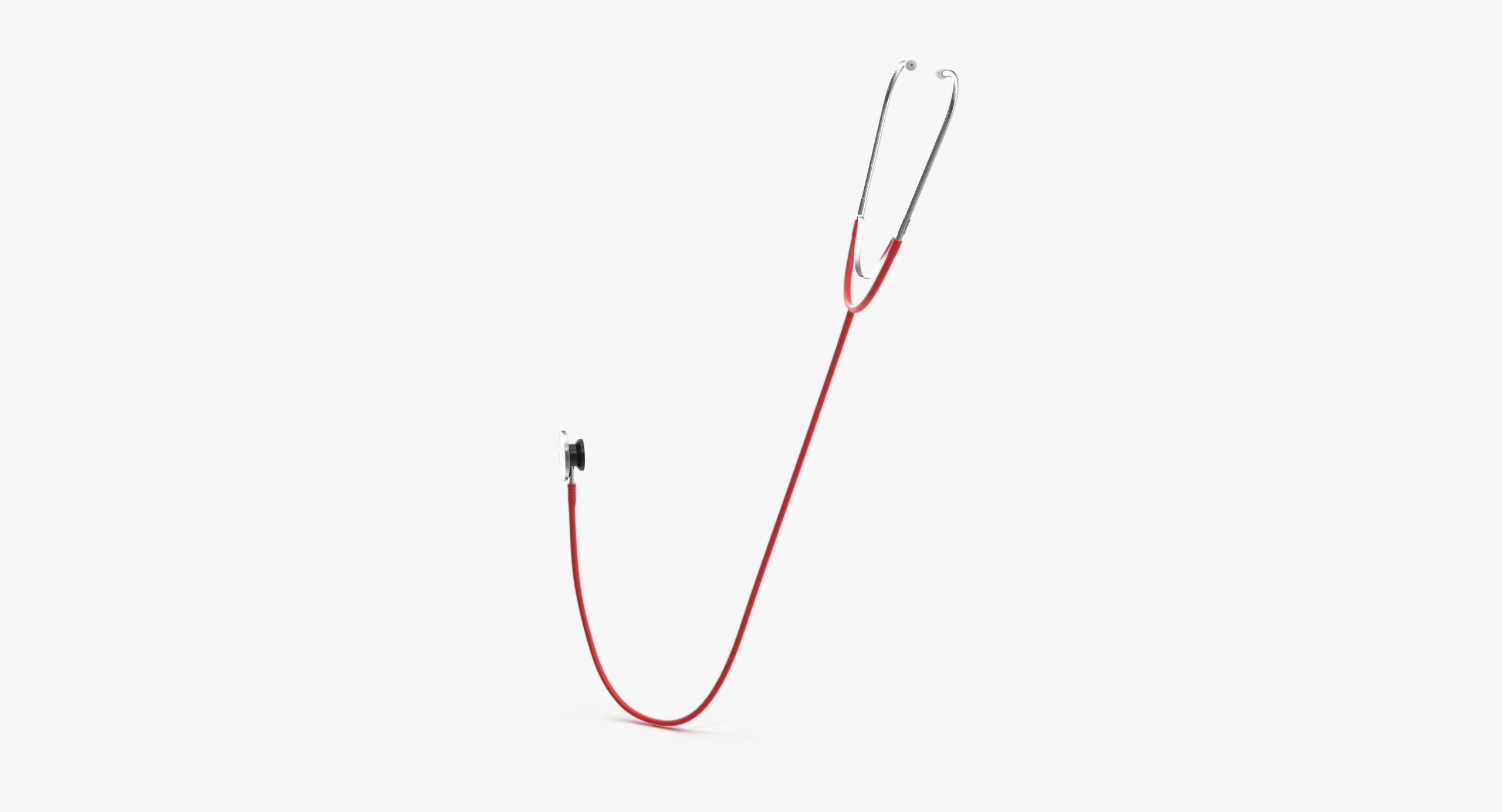 Stethoscope 3 Red Low-poly 3D model_13