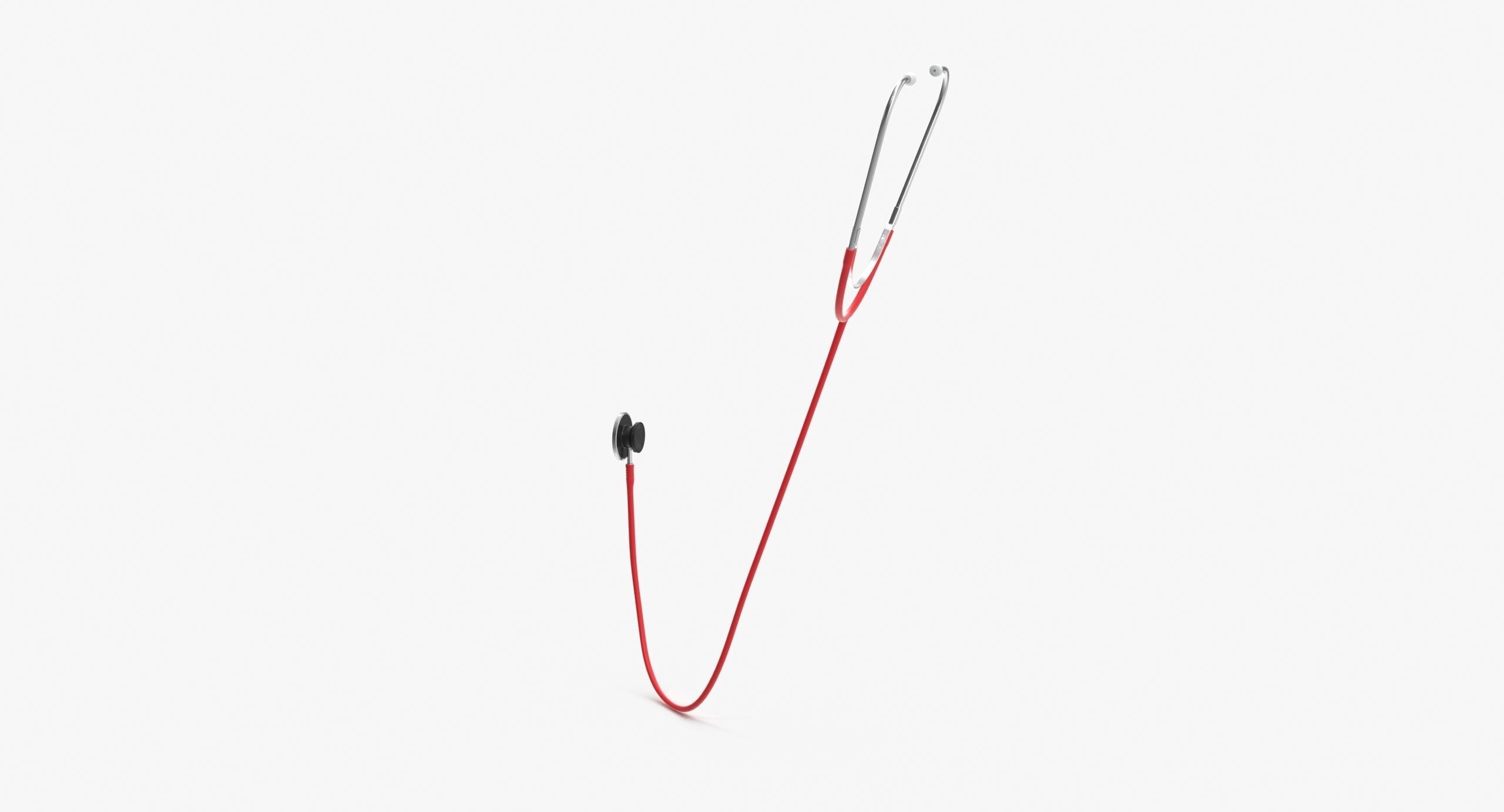 Stethoscope 3 Red Low-poly 3D model_12