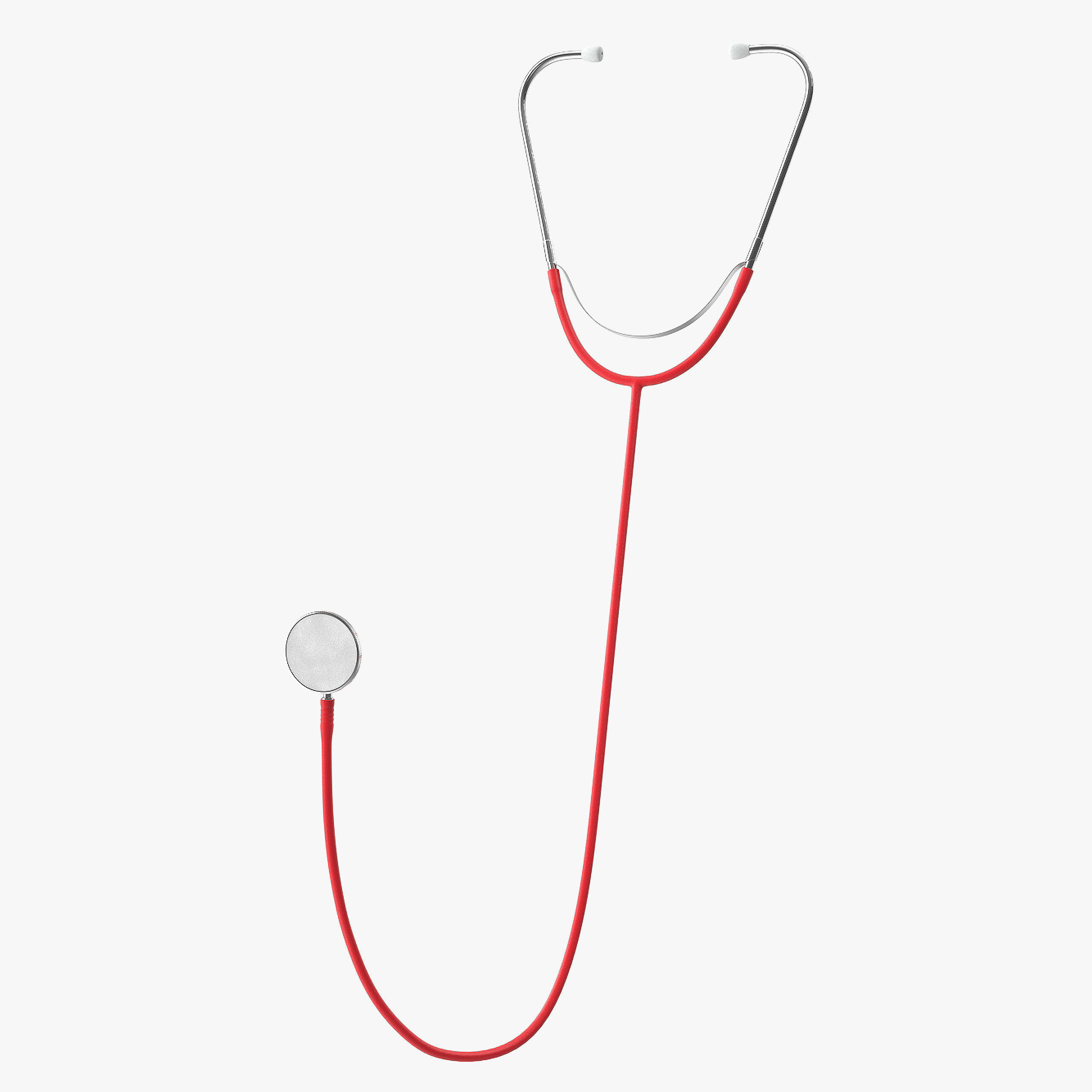 Stethoscope 3 Red Low-poly 3D model_19