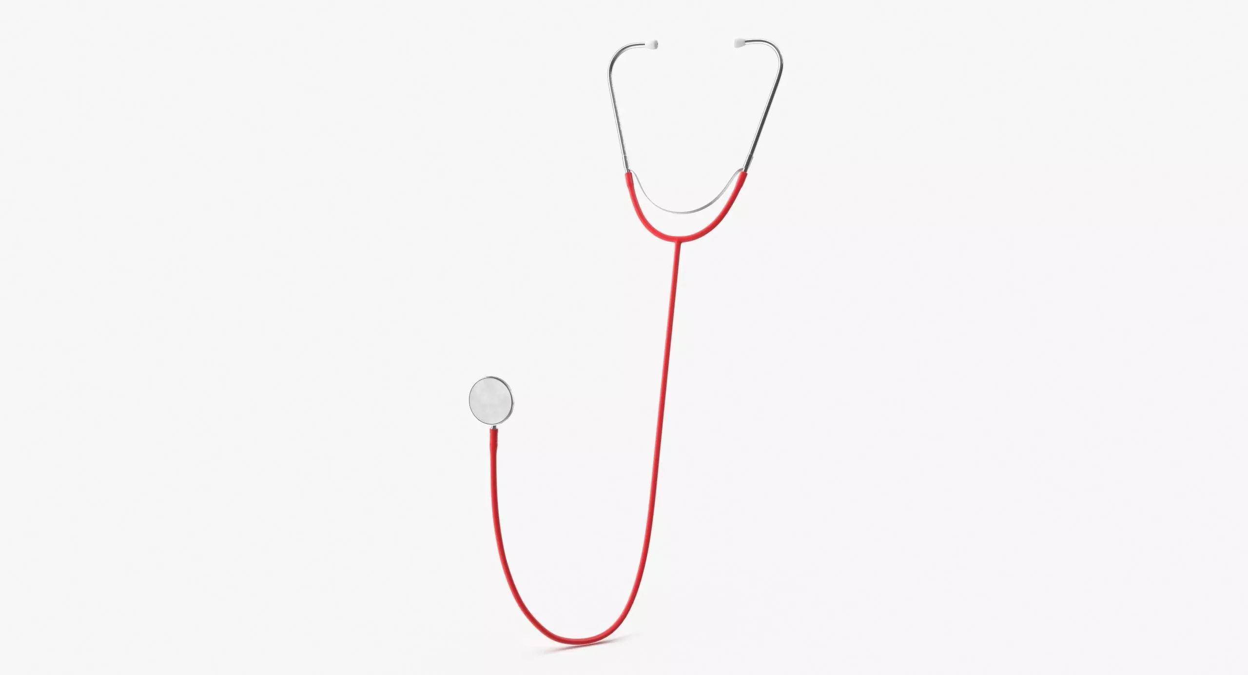 Stethoscope 3 Red Low-poly 3D model_0
