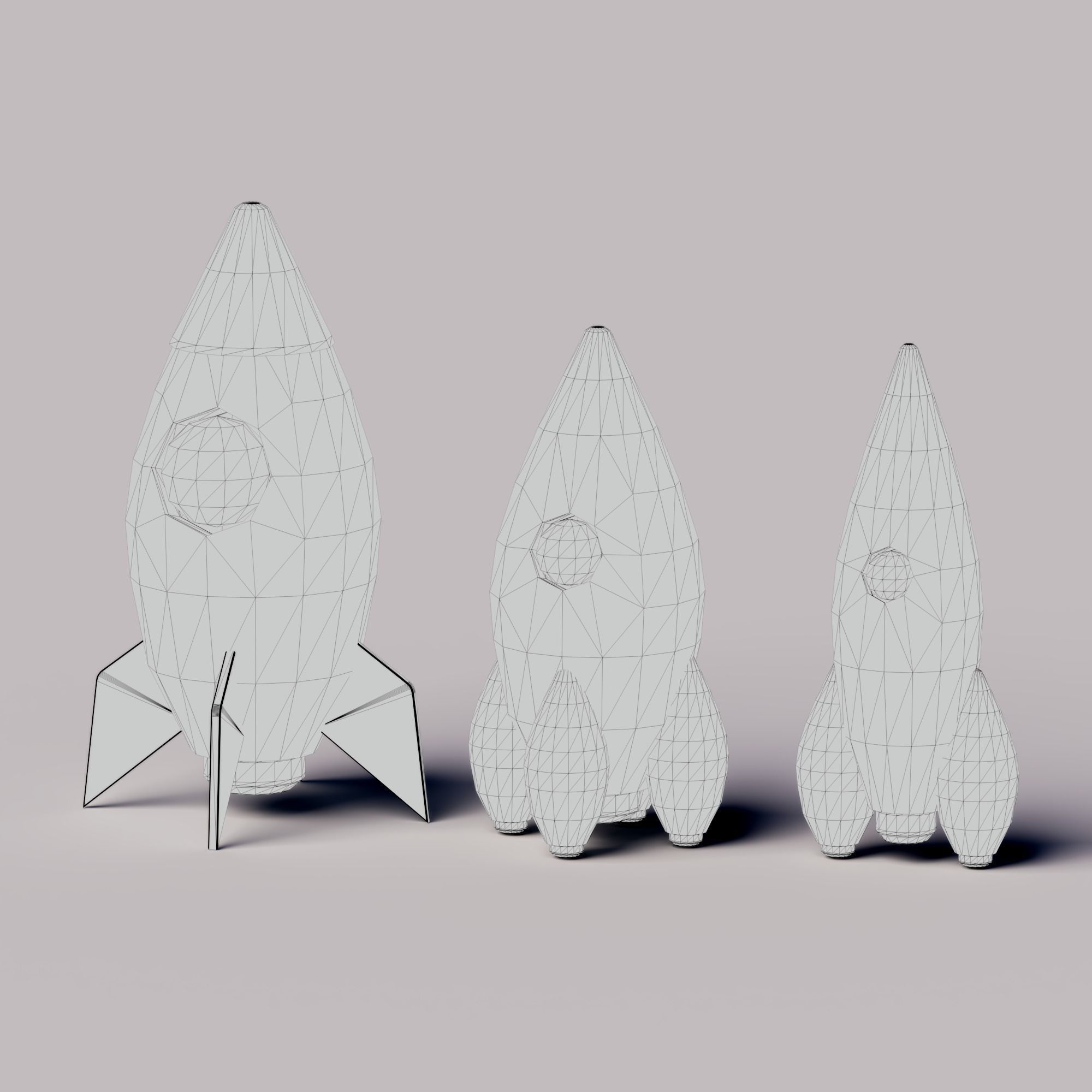 Cartoon-like rockets free 3D model | CGTrader
