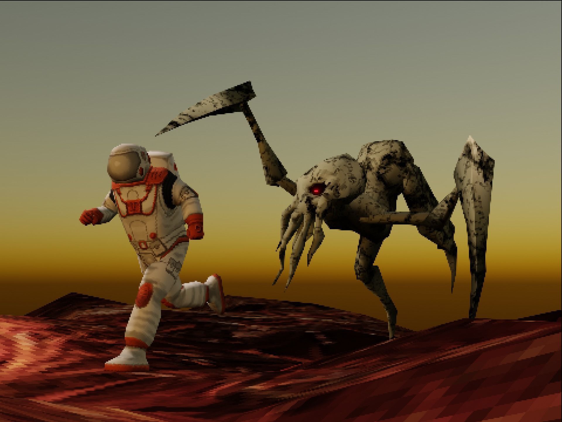 PS1 low poly Alien Monster Low-poly 3D model_3