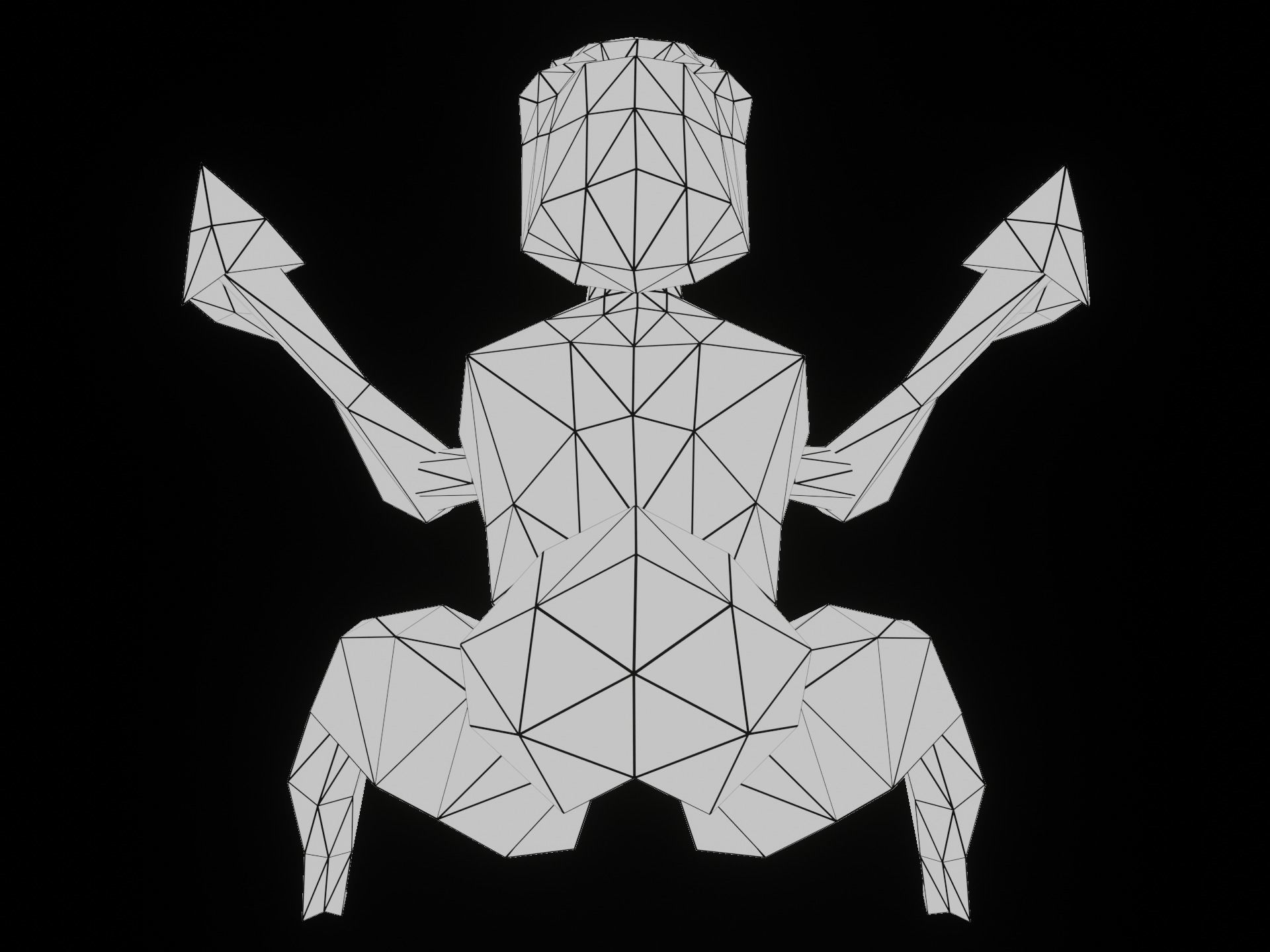 PS1 low poly Alien Monster Low-poly 3D model_10