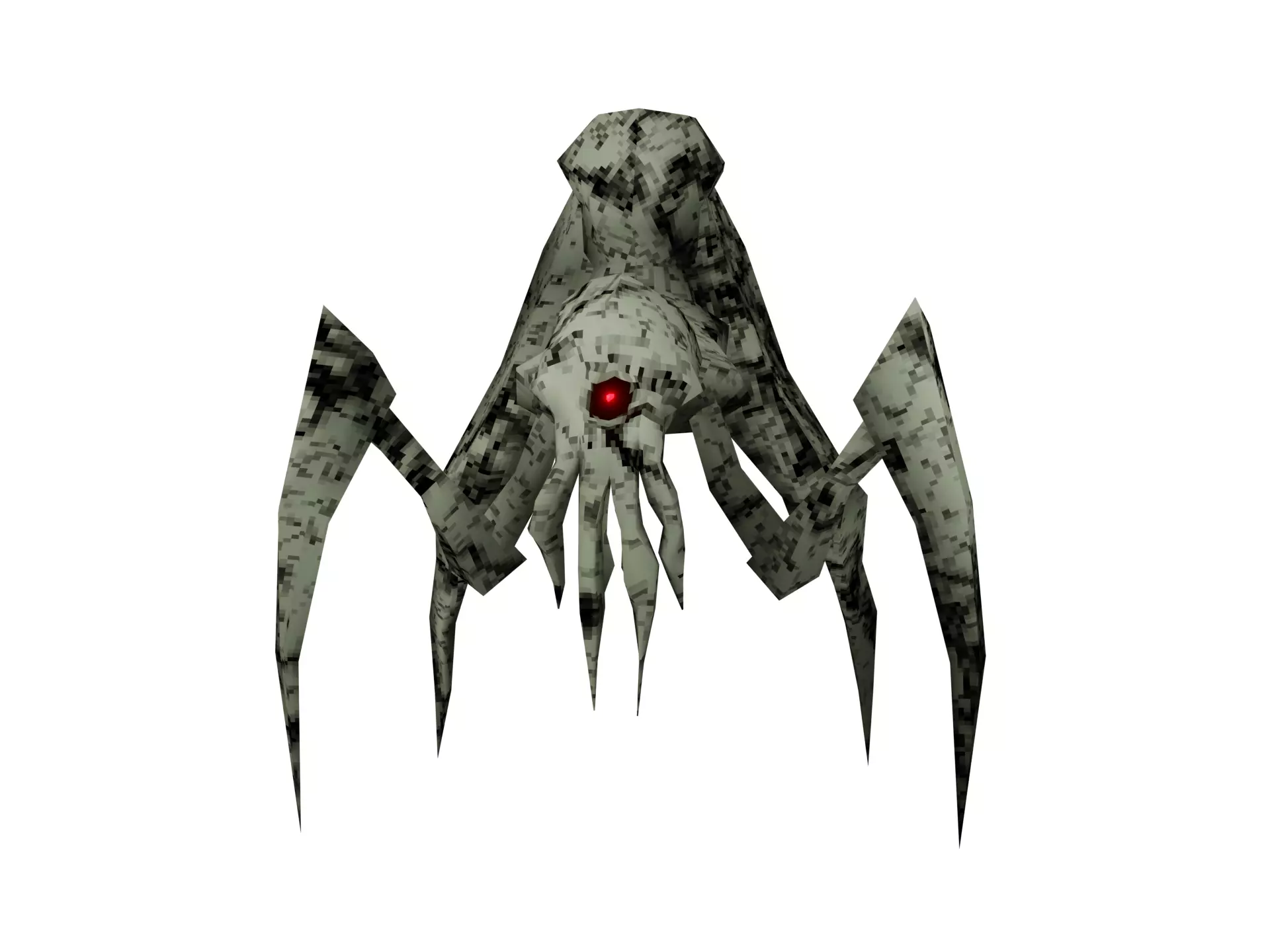PS1 low poly Alien Monster Low-poly 3D model_0