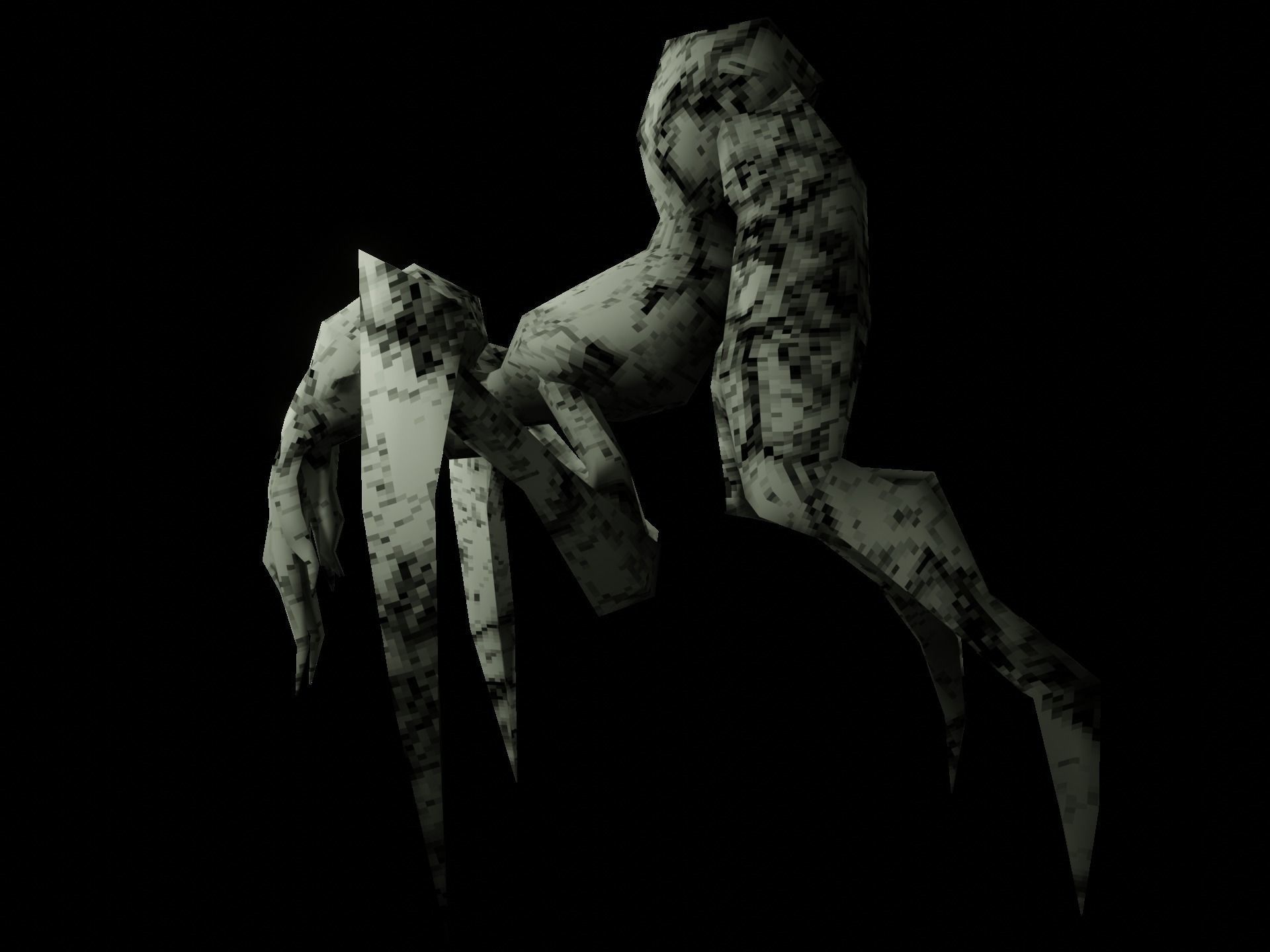 PS1 low poly Alien Monster Low-poly 3D model_5