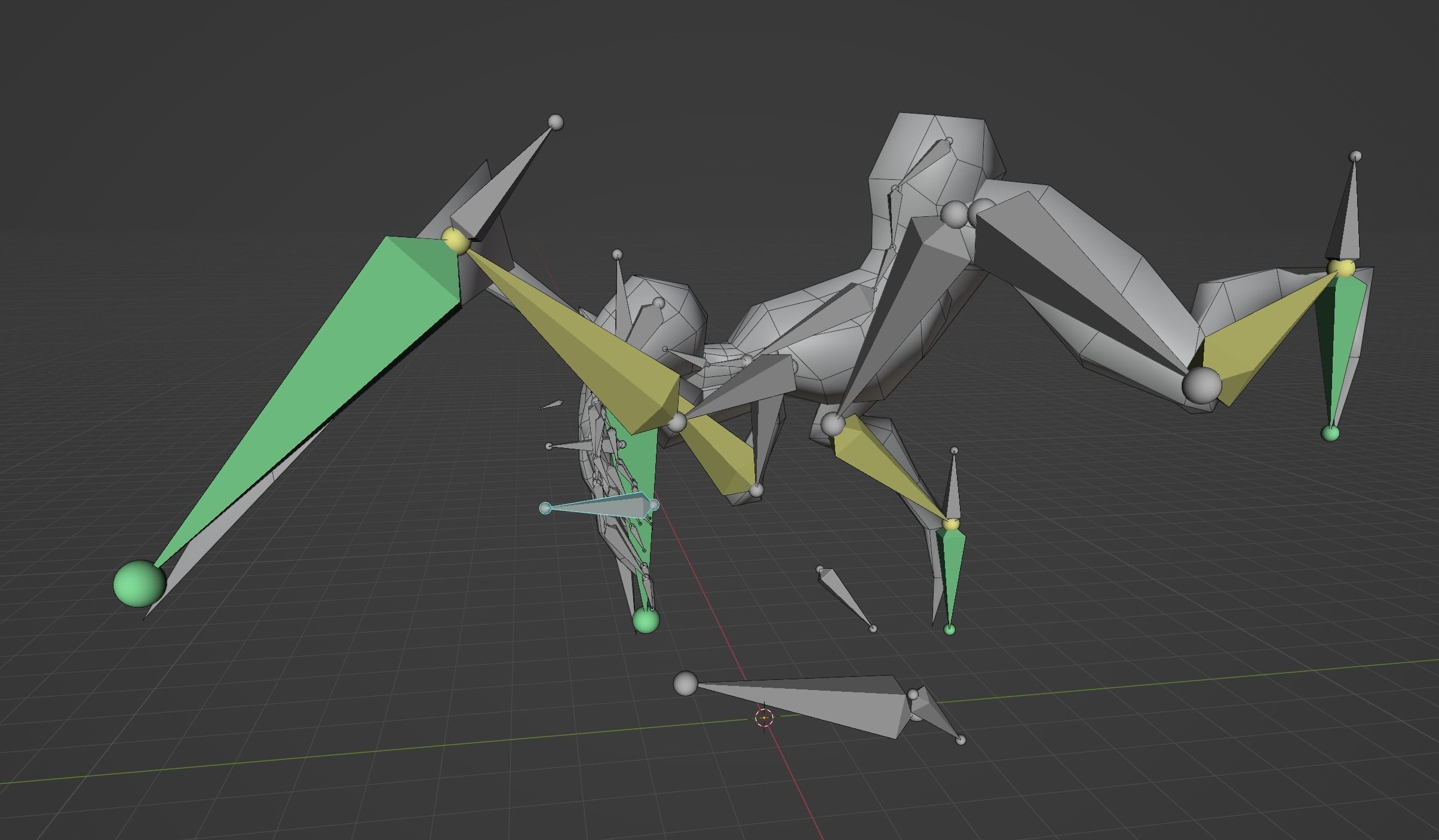 PS1 low poly Alien Monster Low-poly 3D model_2
