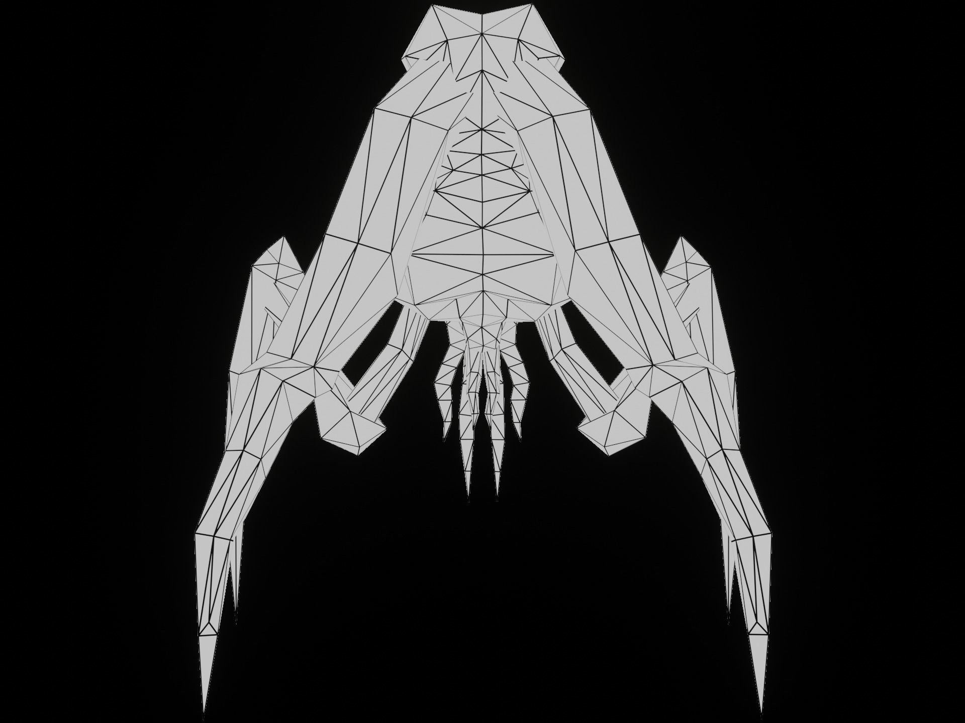 PS1 low poly Alien Monster Low-poly 3D model_9