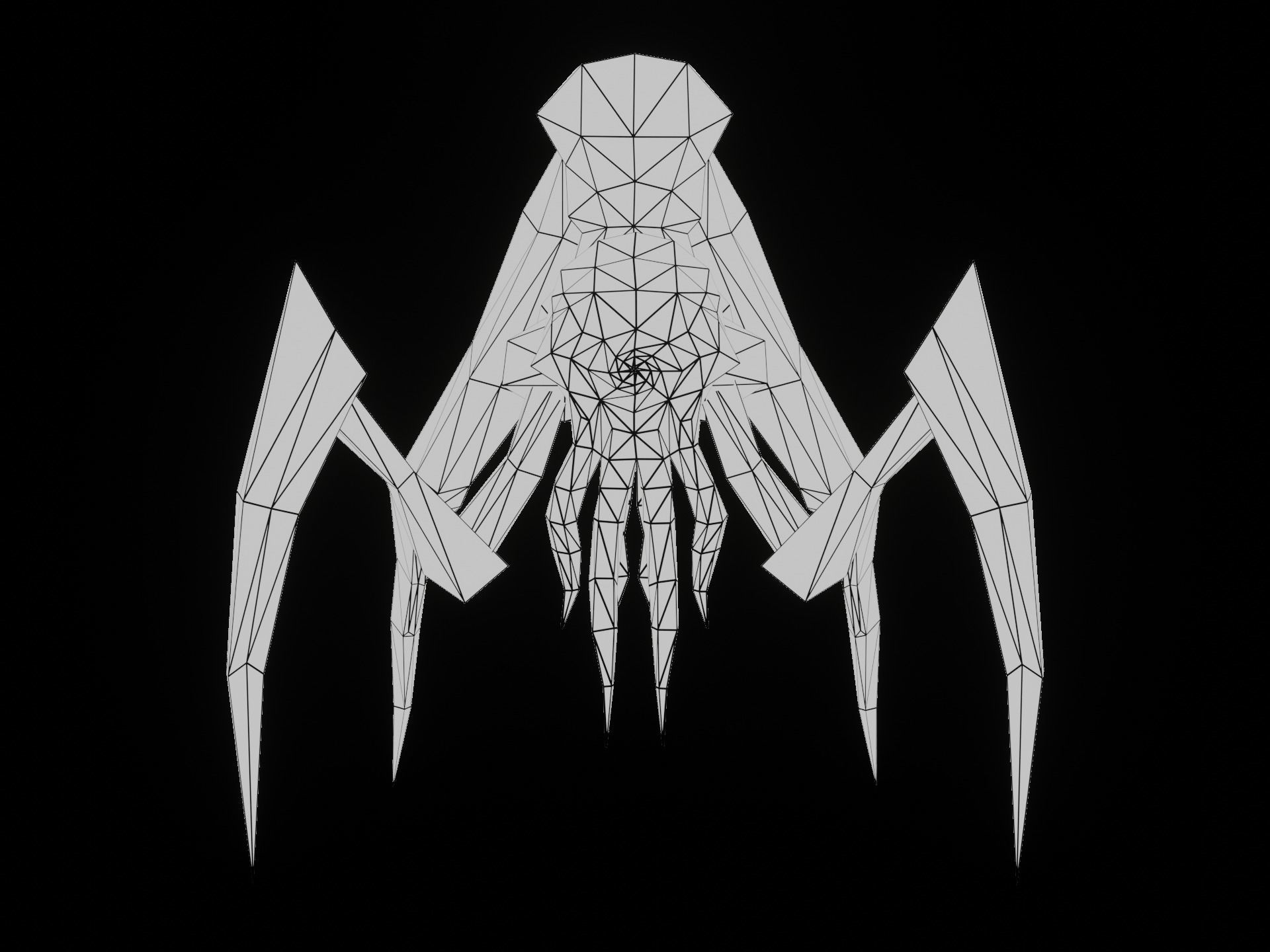 PS1 low poly Alien Monster Low-poly 3D model_7