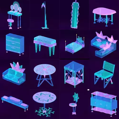 Ice-Themed Cartoon Furniture Collection