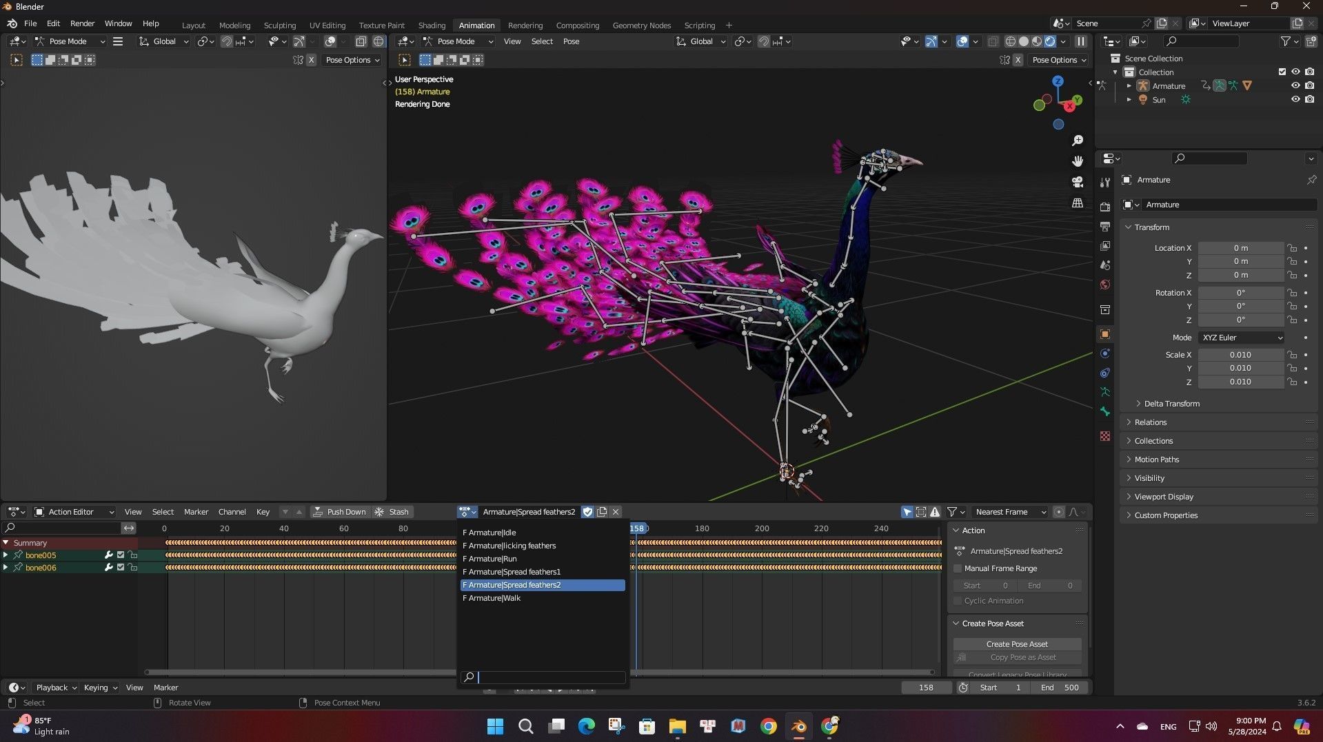 Peacock Black-A2 3D model_20