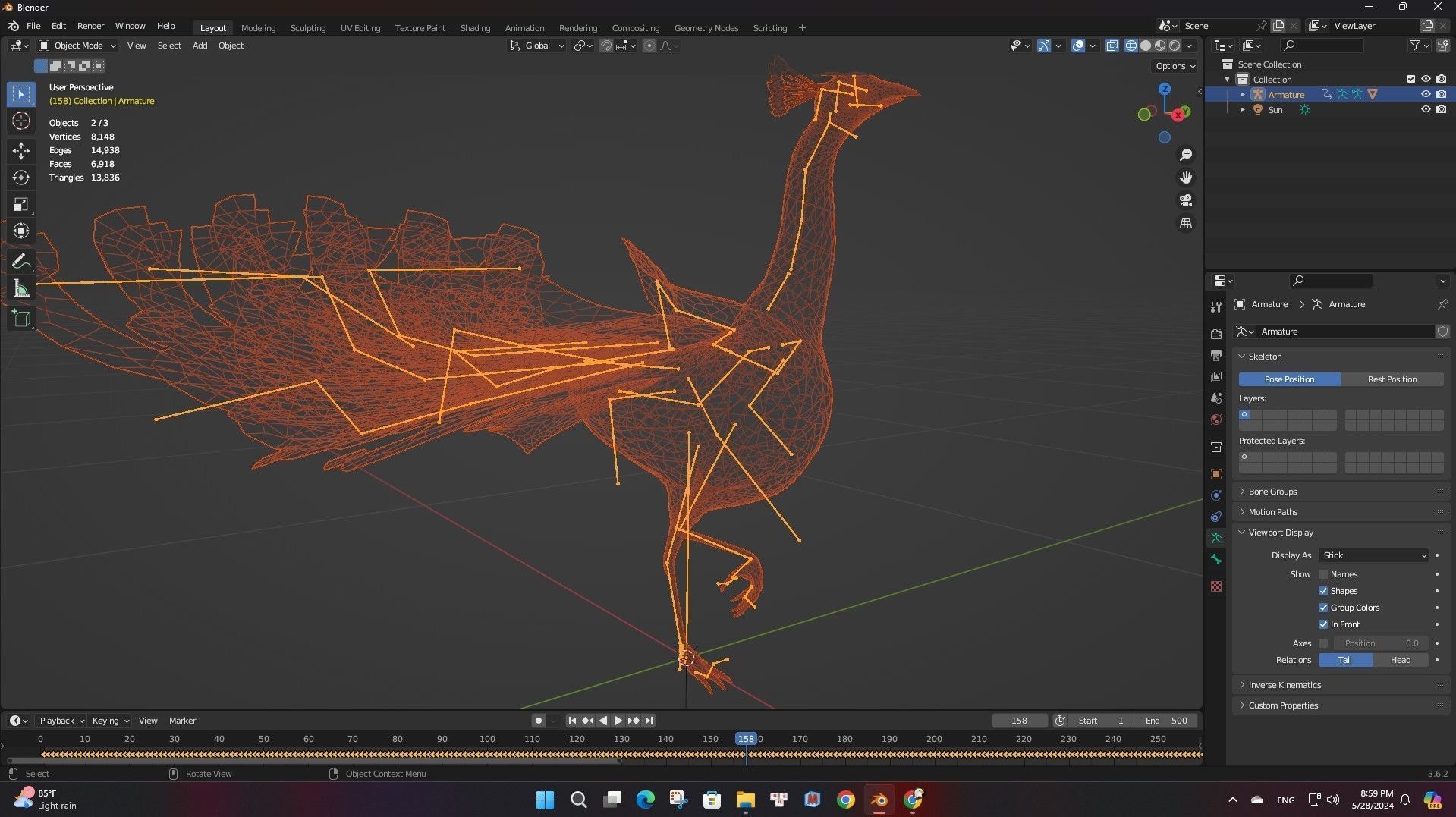 Peacock Black-A2 3D model_18