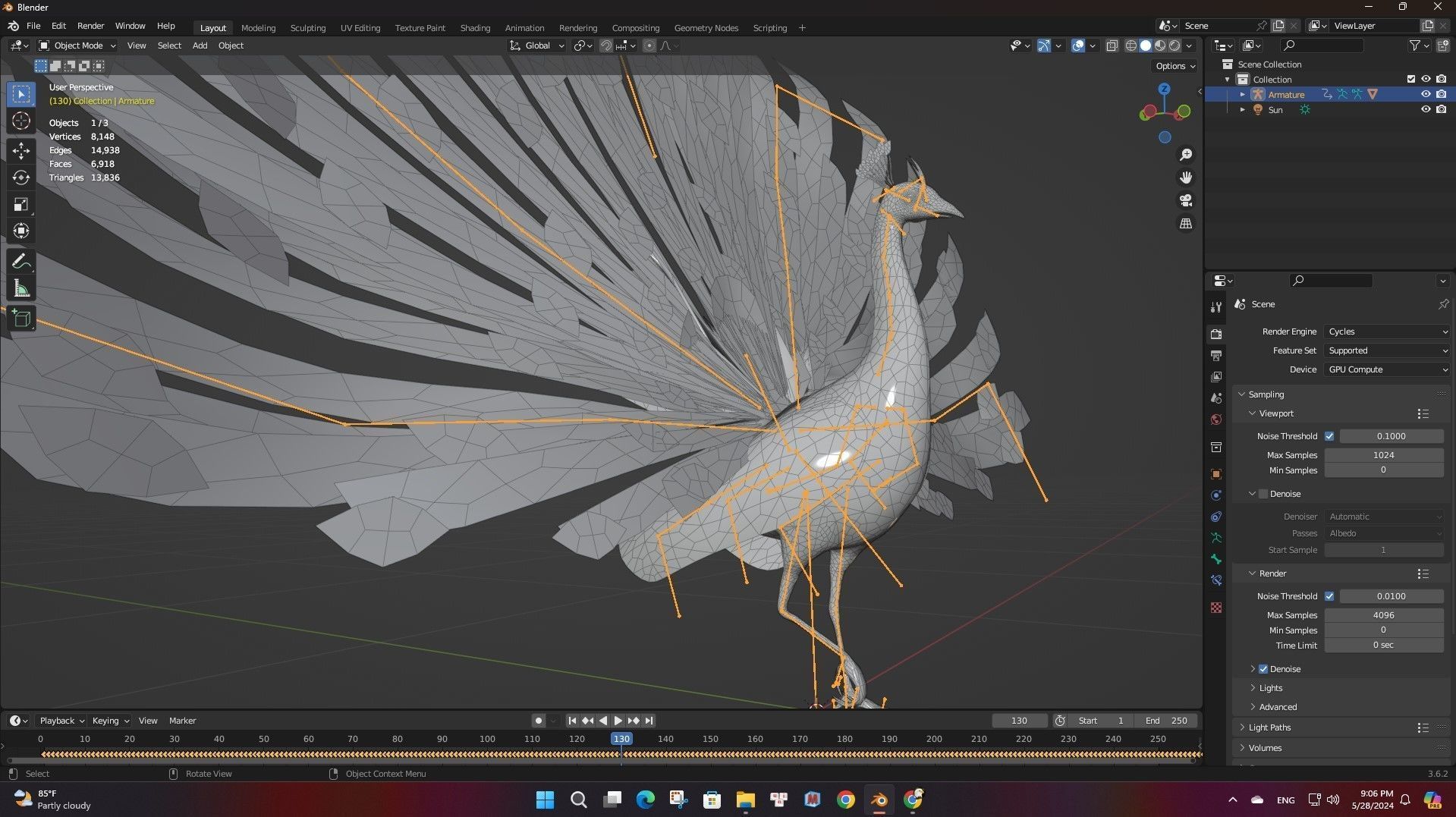 Peacock Black-A3 3D model_18