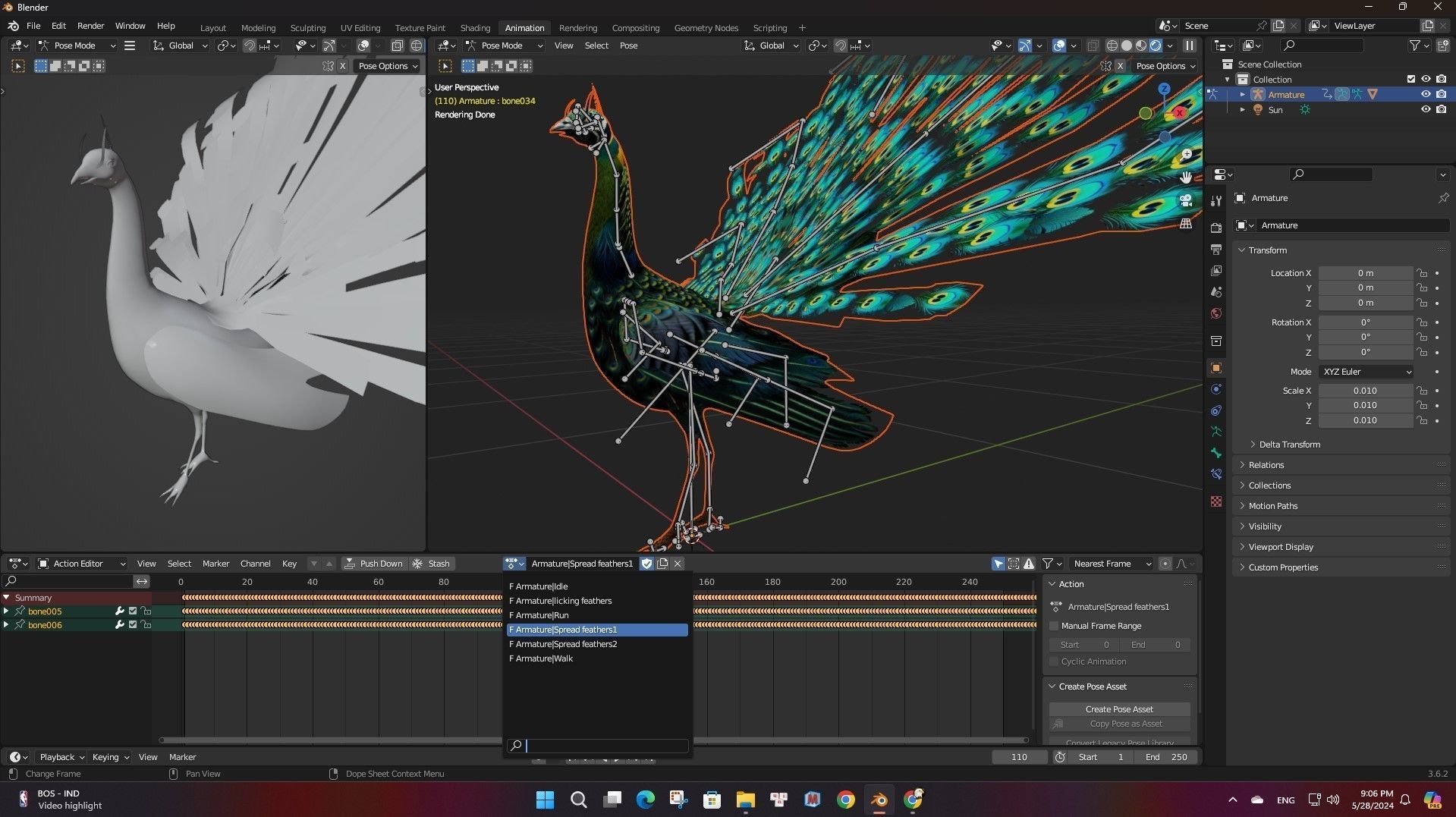 Peacock Black-A3 3D model_20