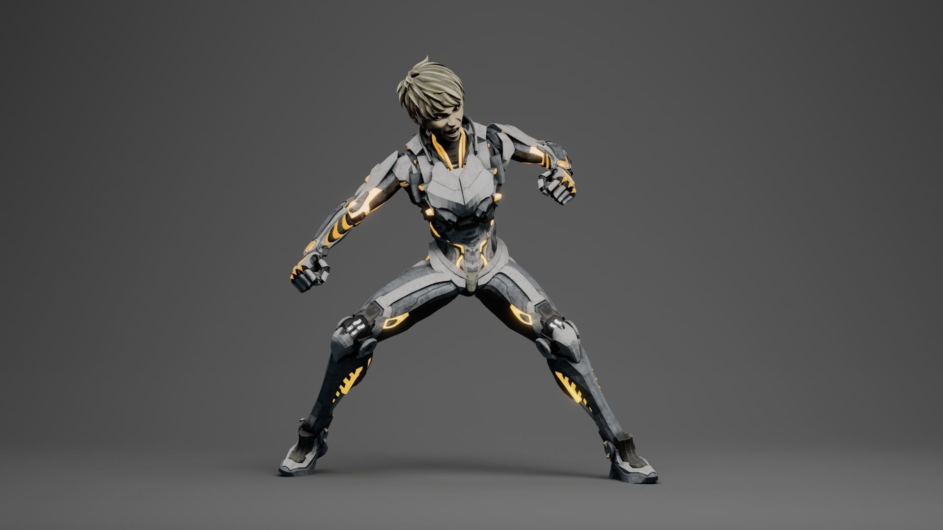 Genos cyborg 3d character with RIG 3D model_9